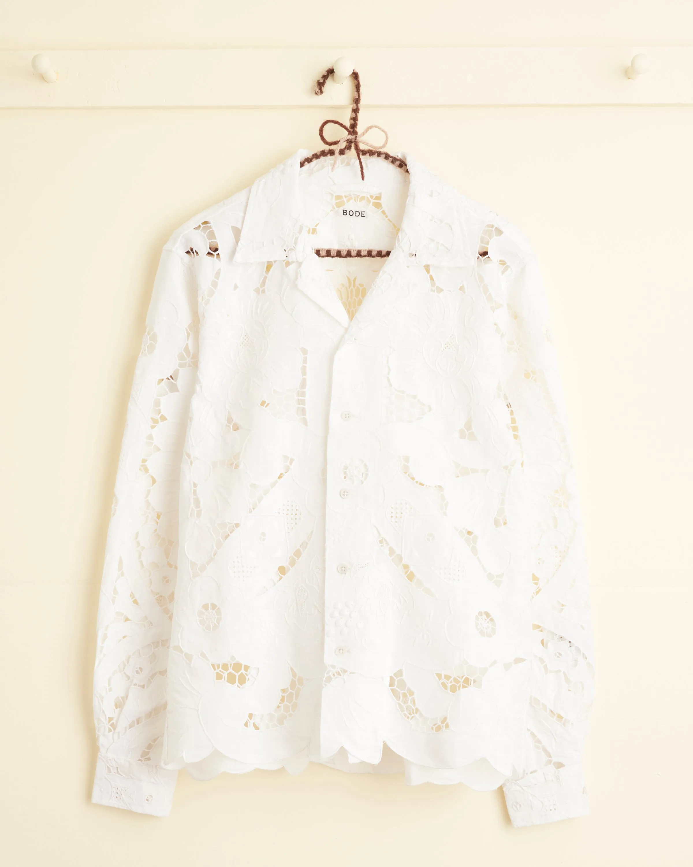 Hosta Cutwork Long Sleeve Shirt - XS sold by BODE
