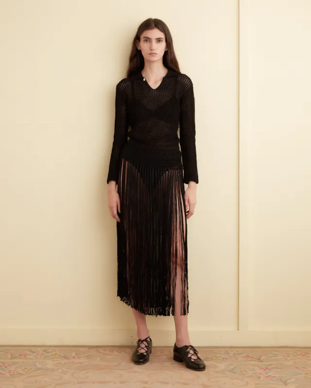 Crochet Fringe Skirt sold by BODE