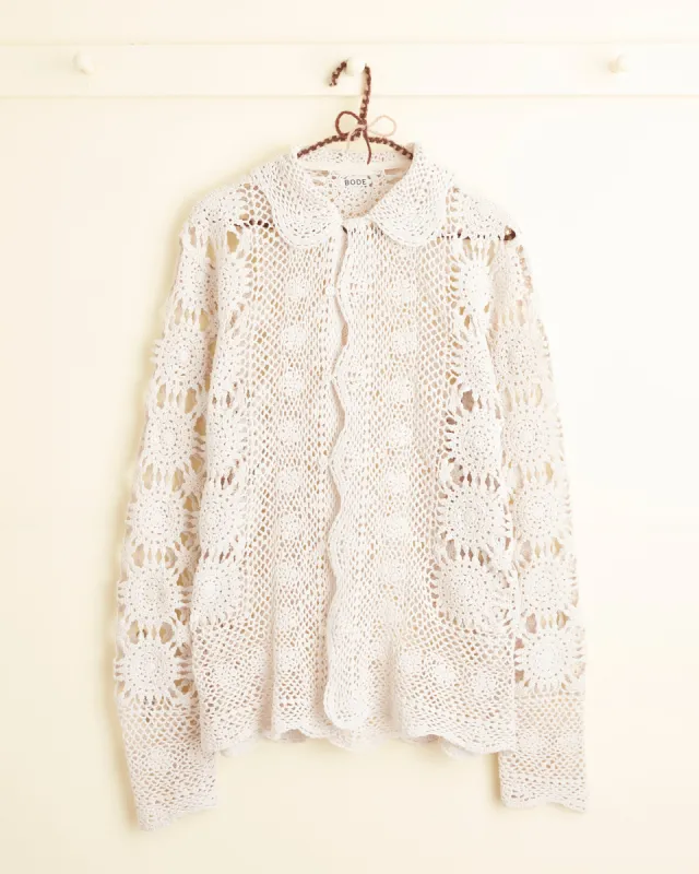 Toothed Floral Long Sleeve Shirt - XS sold by BODE