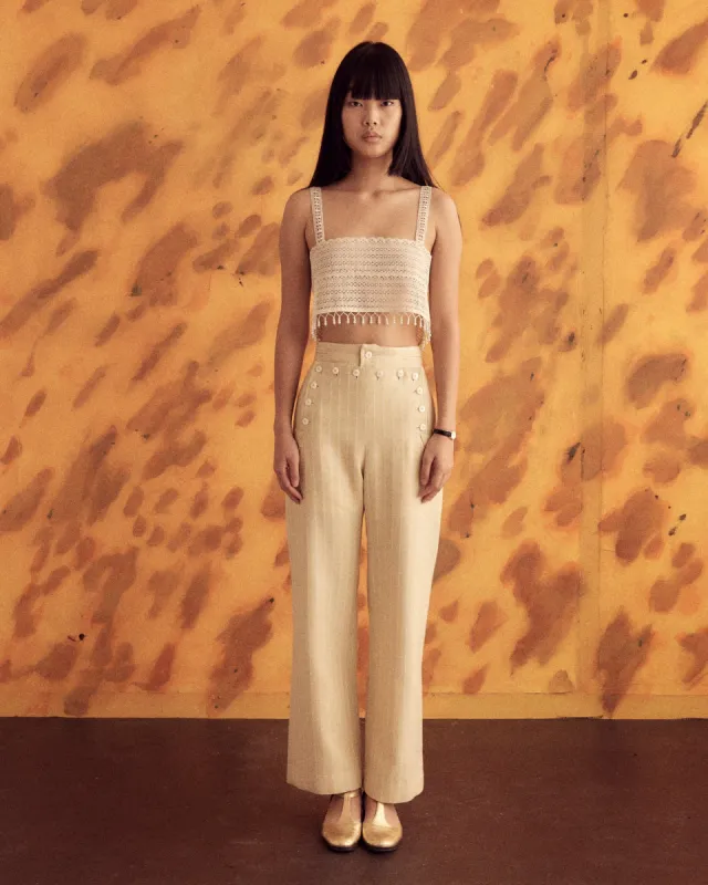 Dennis Stripe Sailor Trousers sold by BODE