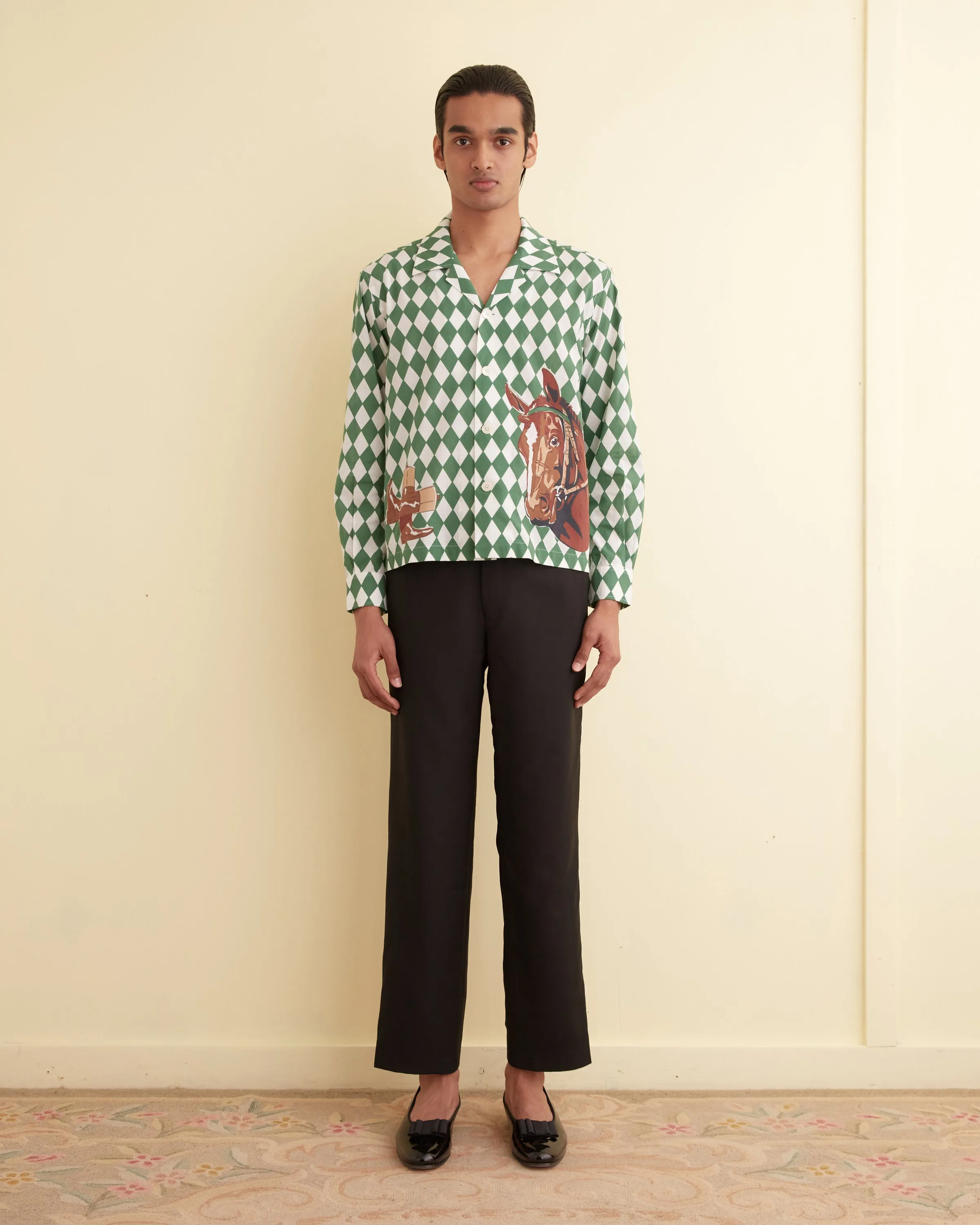 Jockey Diamond Long Sleeve Shirt sold by BODE