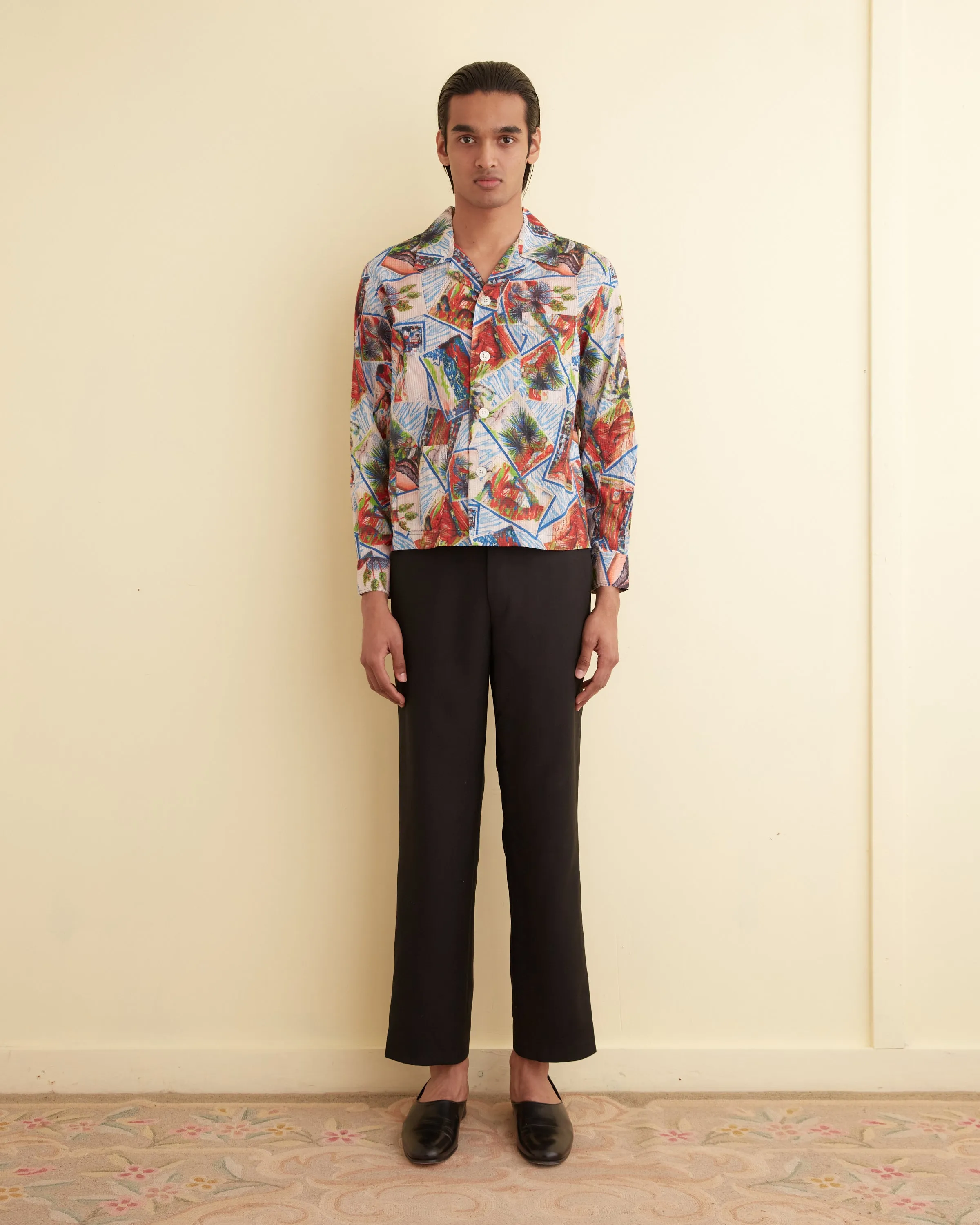 Seersucker Postcard Long Sleeve Shirt sold by BODE