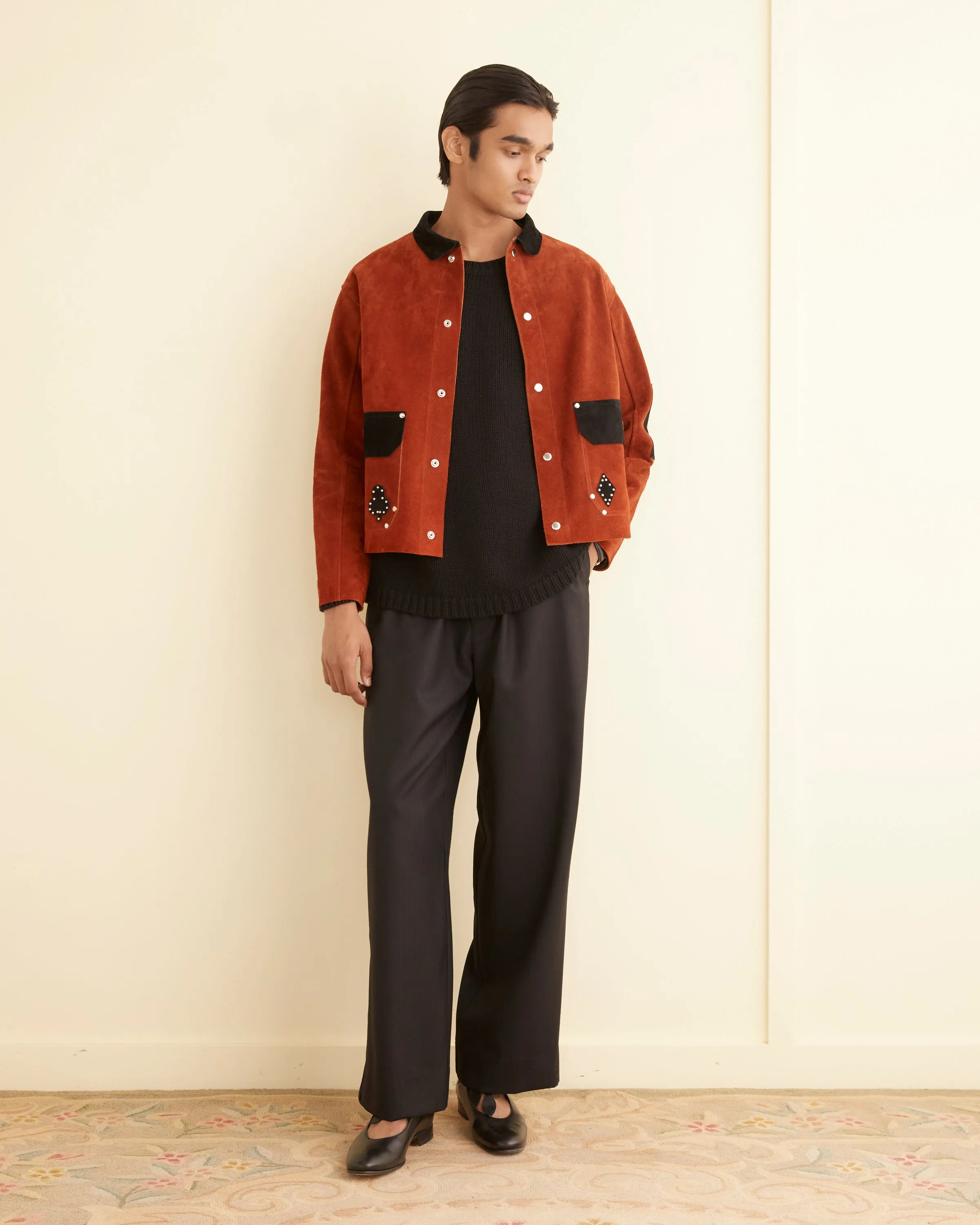 Deck of Cards Studded Jacket - Red/Black sold by BODE