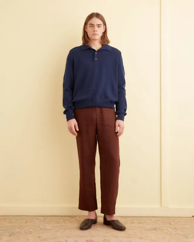 Cashmere Polo - Navy sold by BODE