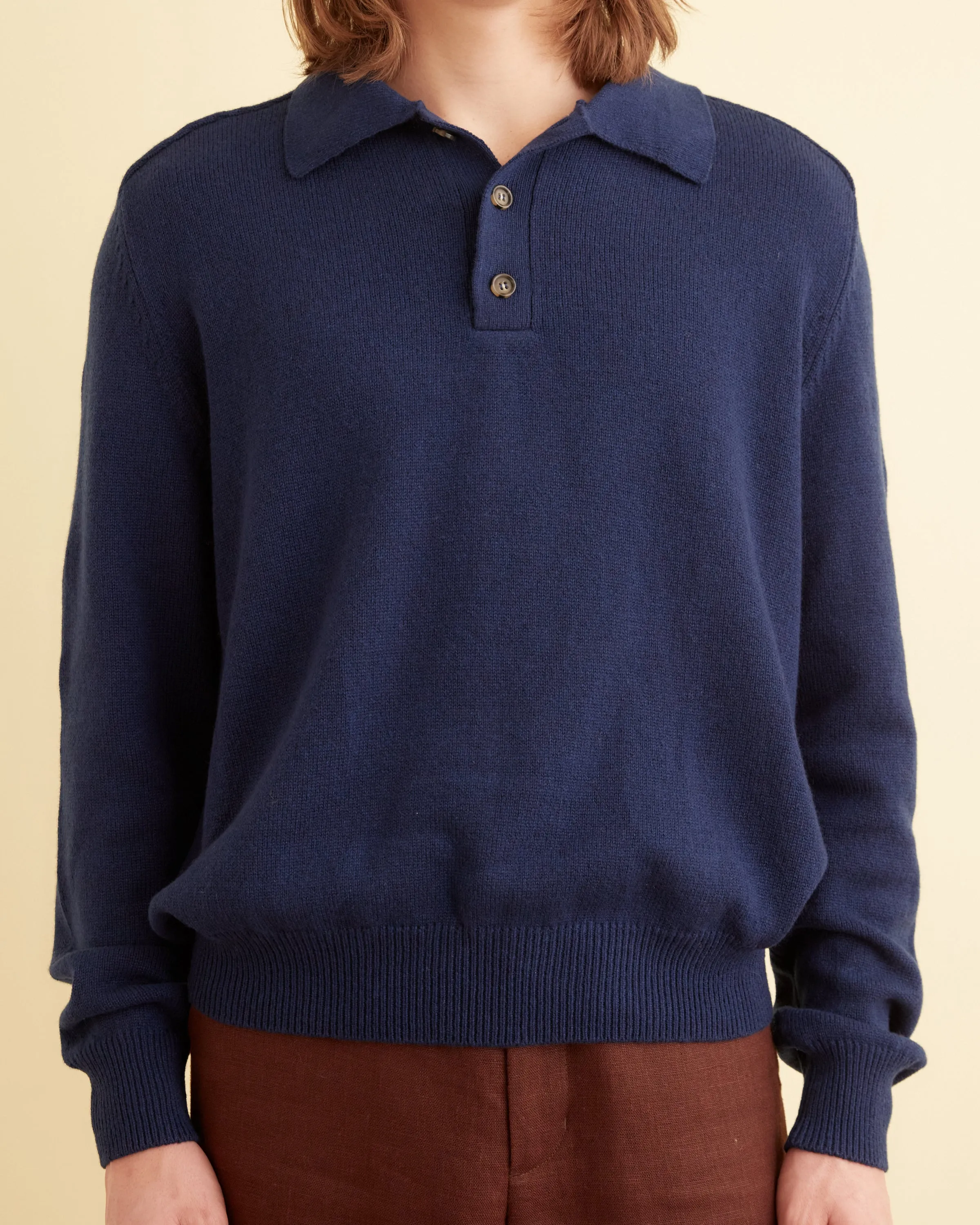 Cashmere Polo - Navy sold by BODE product image thumbnail 2