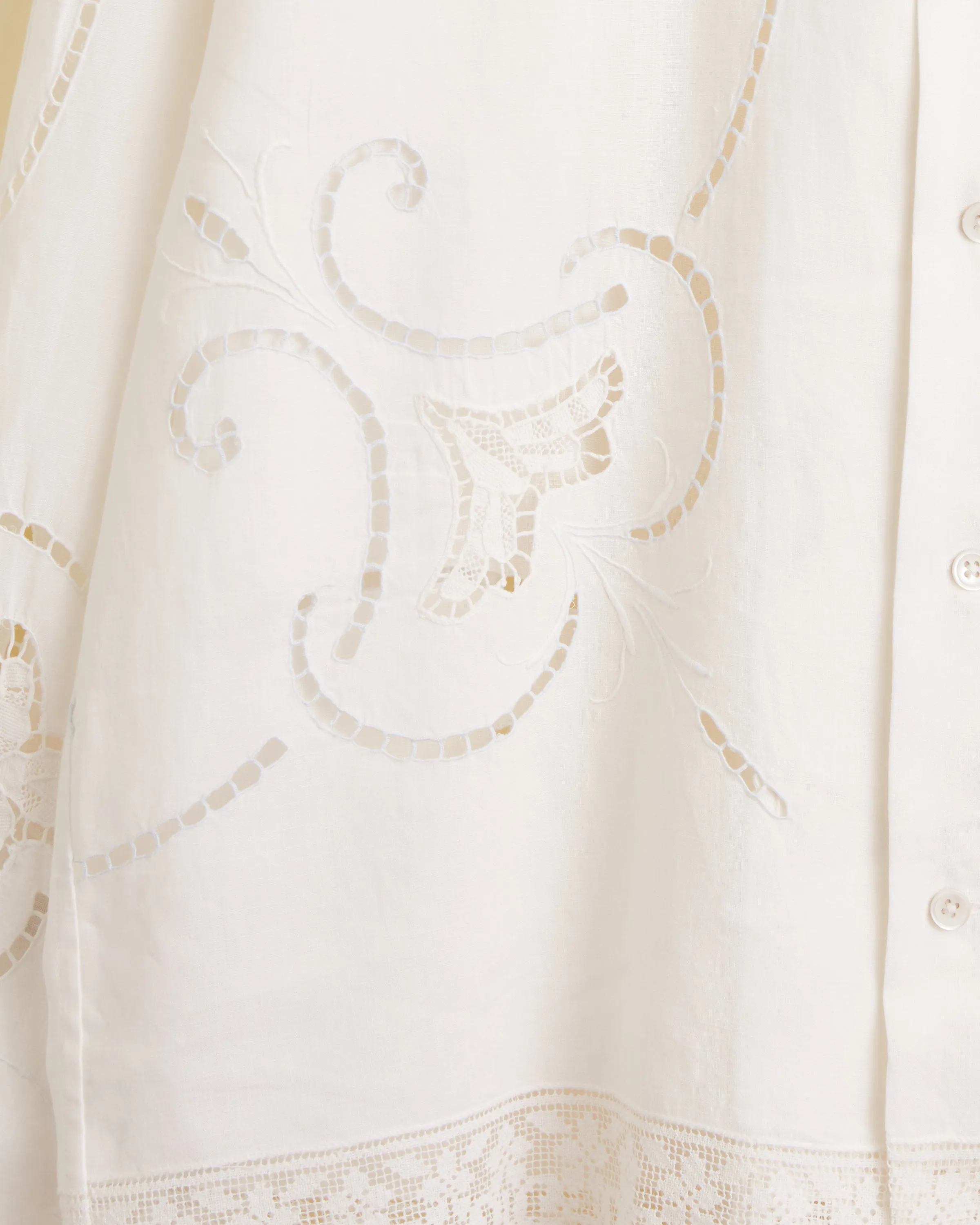 Lily Scroll Cutwork Long Sleeve Shirt - L sold by BODE product image thumbnail 2