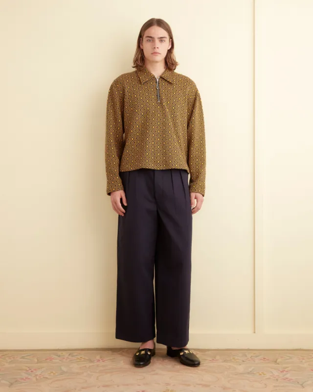 Crescent Jacquard Quarter-Zip made by BODE