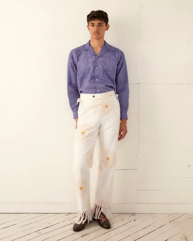 Soleil Fringe Trousers sold by BODE