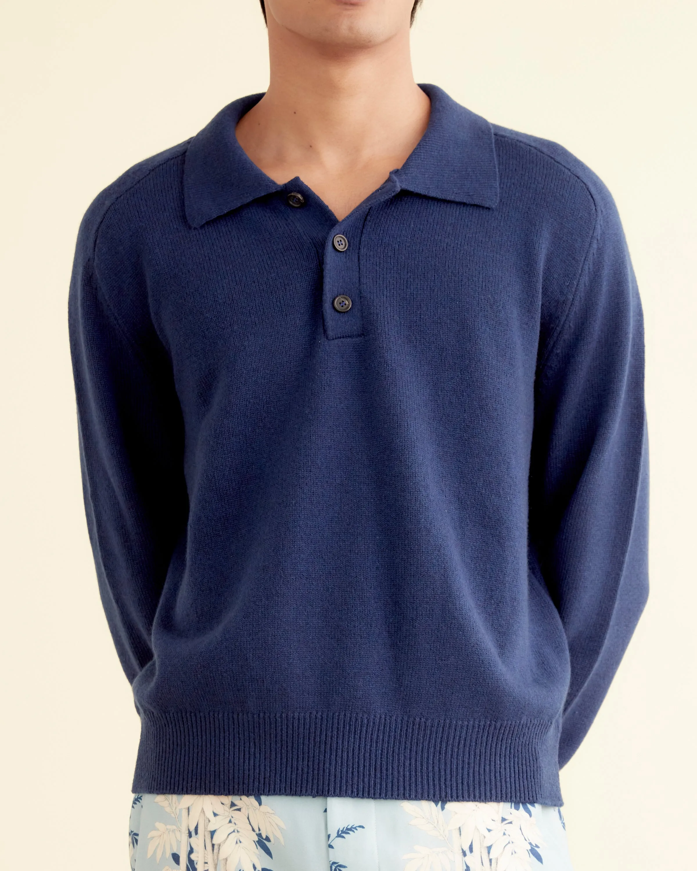 Cashmere Polo - Navy sold by BODE product image thumbnail 2