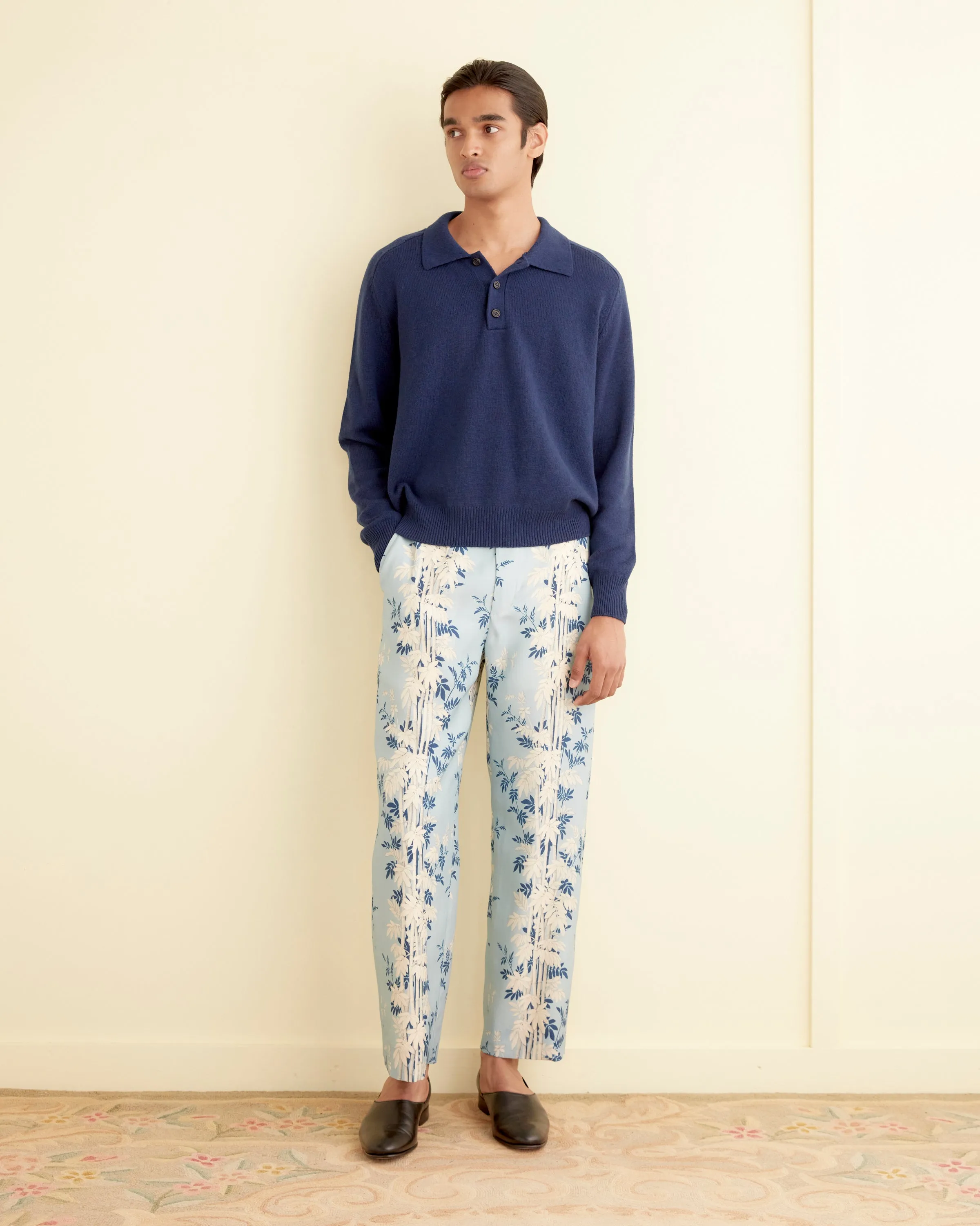 Cashmere Polo - Navy sold by BODE