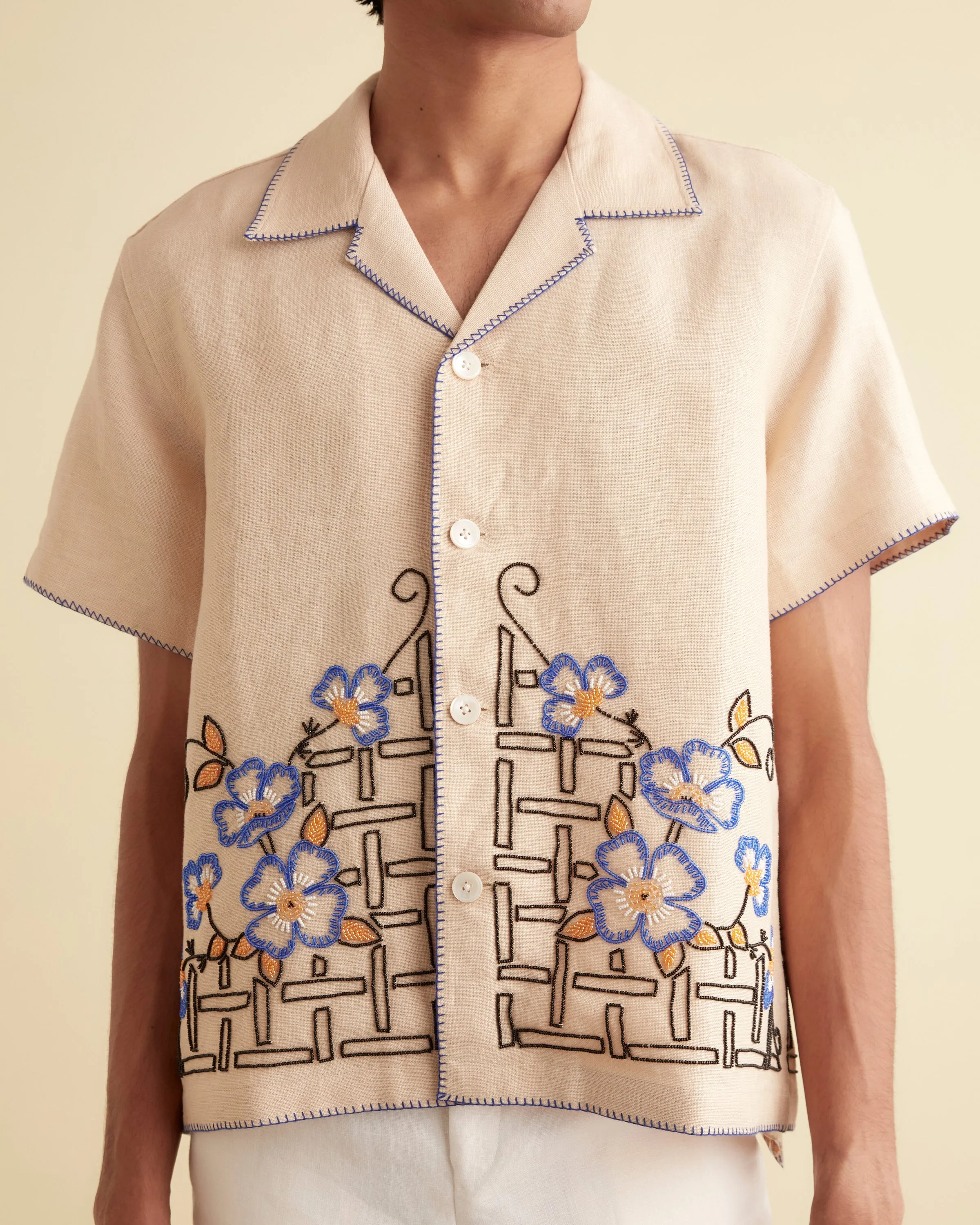 Himalayan Poppy Short Sleeve Shirt sold by BODE product image thumbnail 2