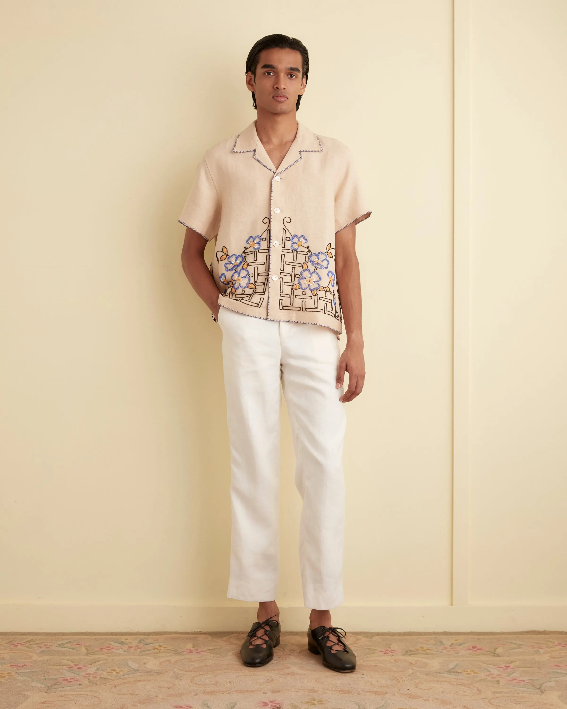 Himalayan Poppy Short Sleeve Shirt sold by BODE