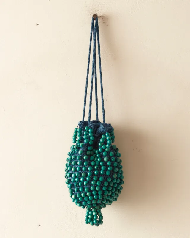 Beaded Crochet Bag - Blue sold by BODE