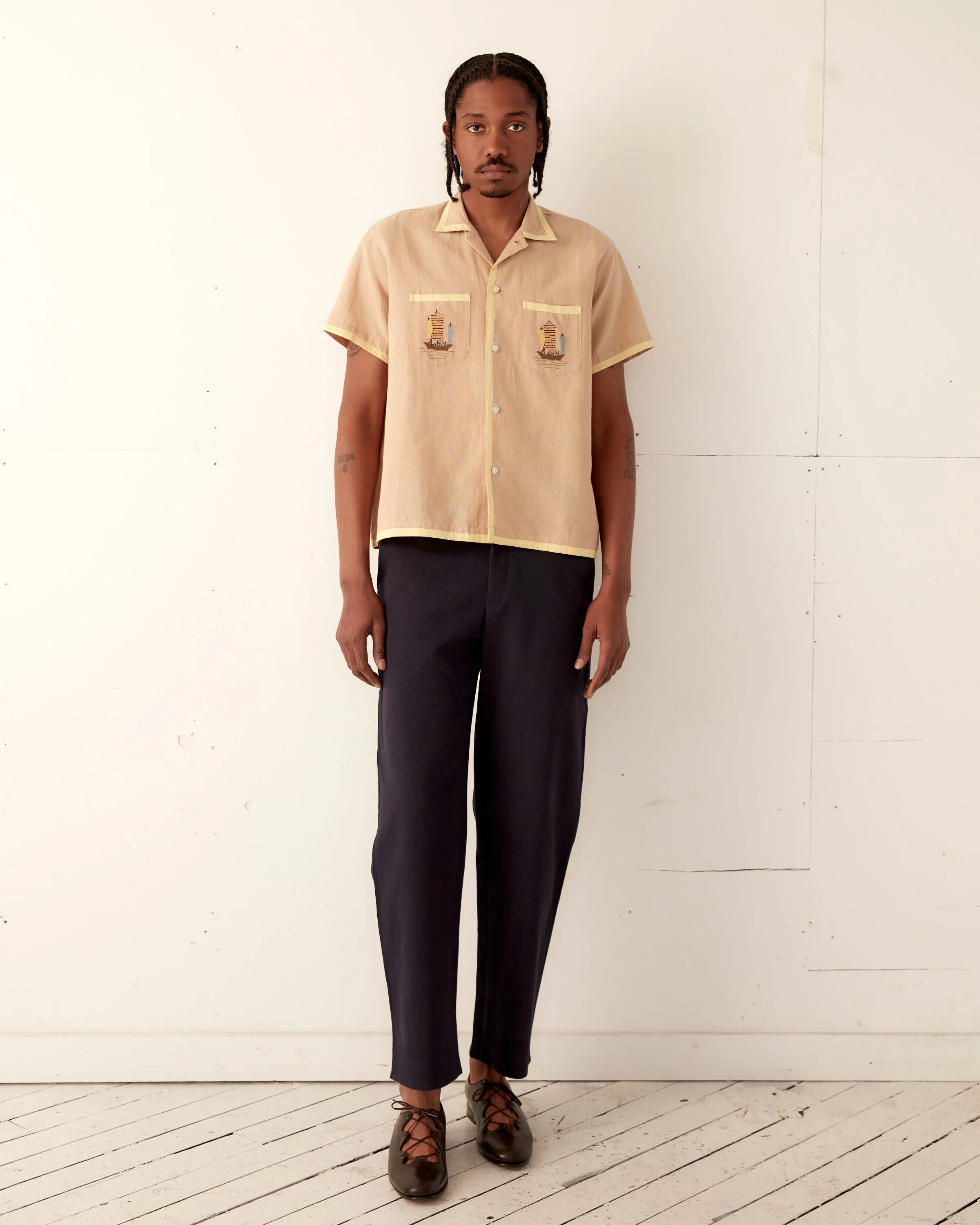 Ship Appliqué Short Sleeve Shirt sold by BODE