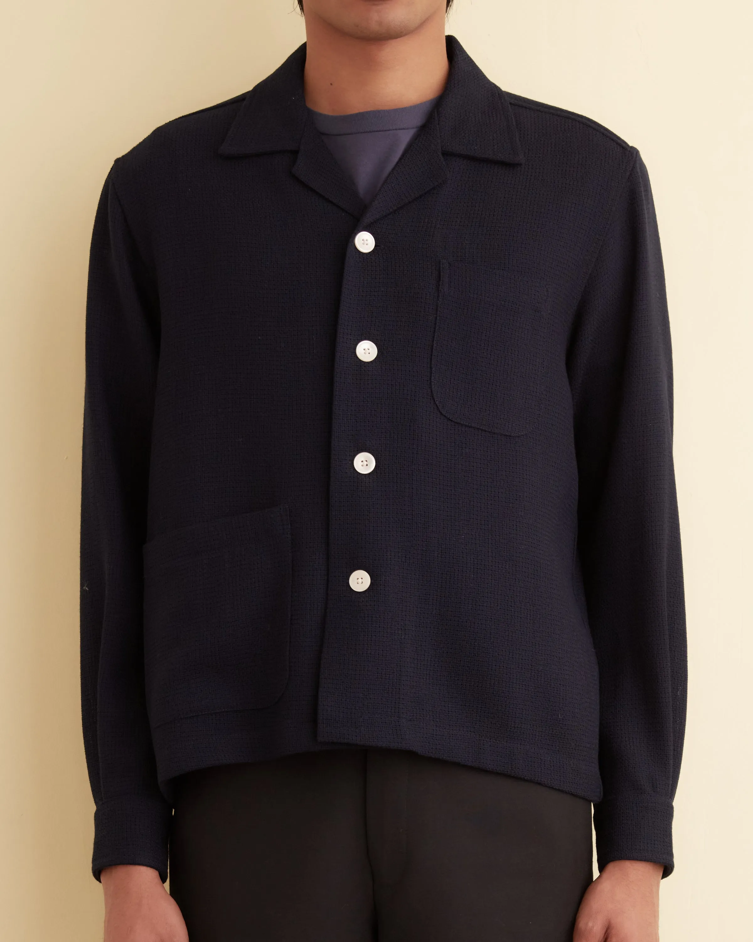 Navy Net Long Sleeve Shirt sold by BODE product image thumbnail 2