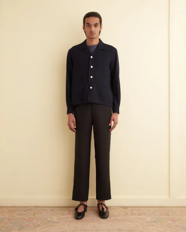 Navy Net Long Sleeve Shirt sold by BODE