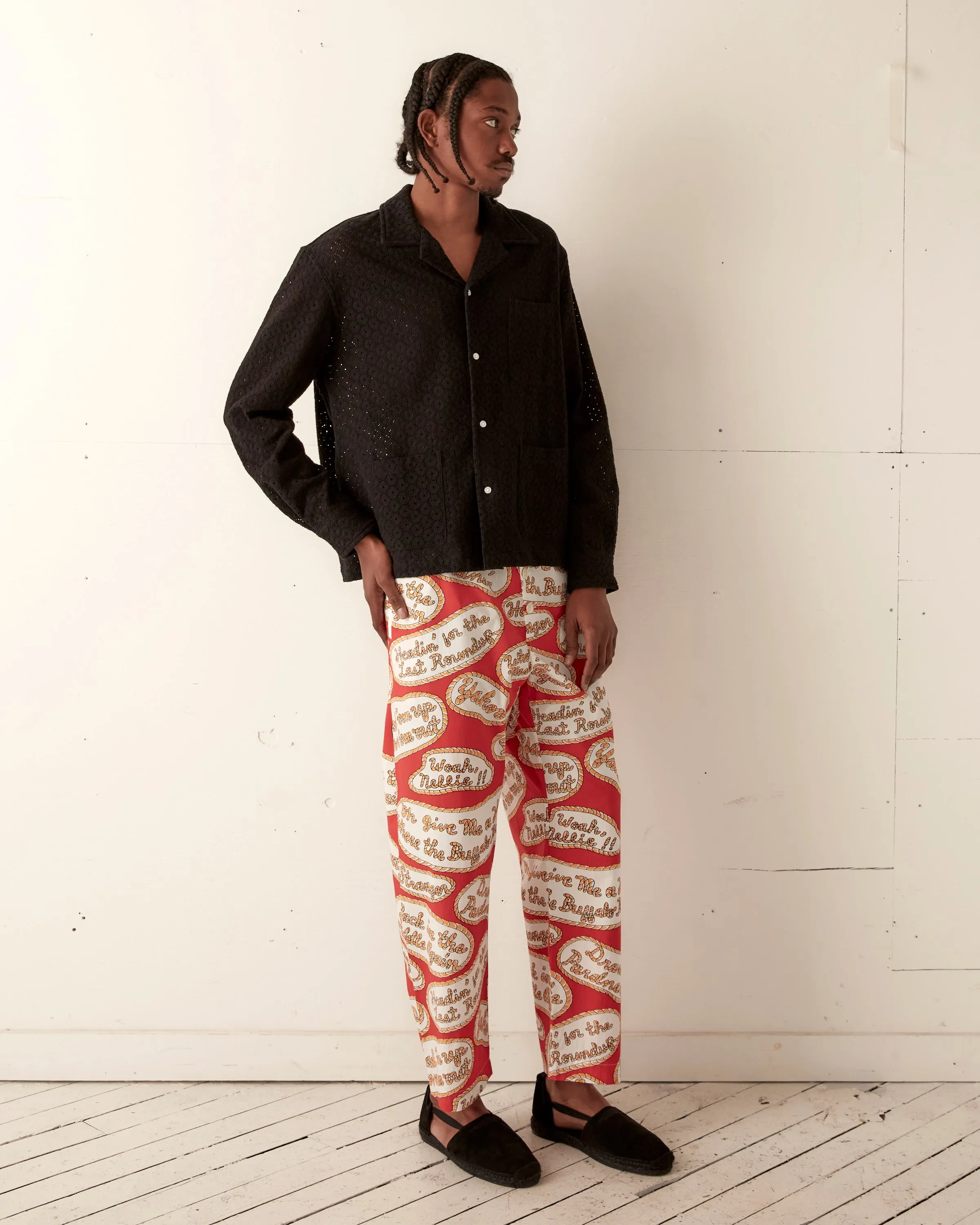 Geo Lace Overshirt - Black sold by BODE