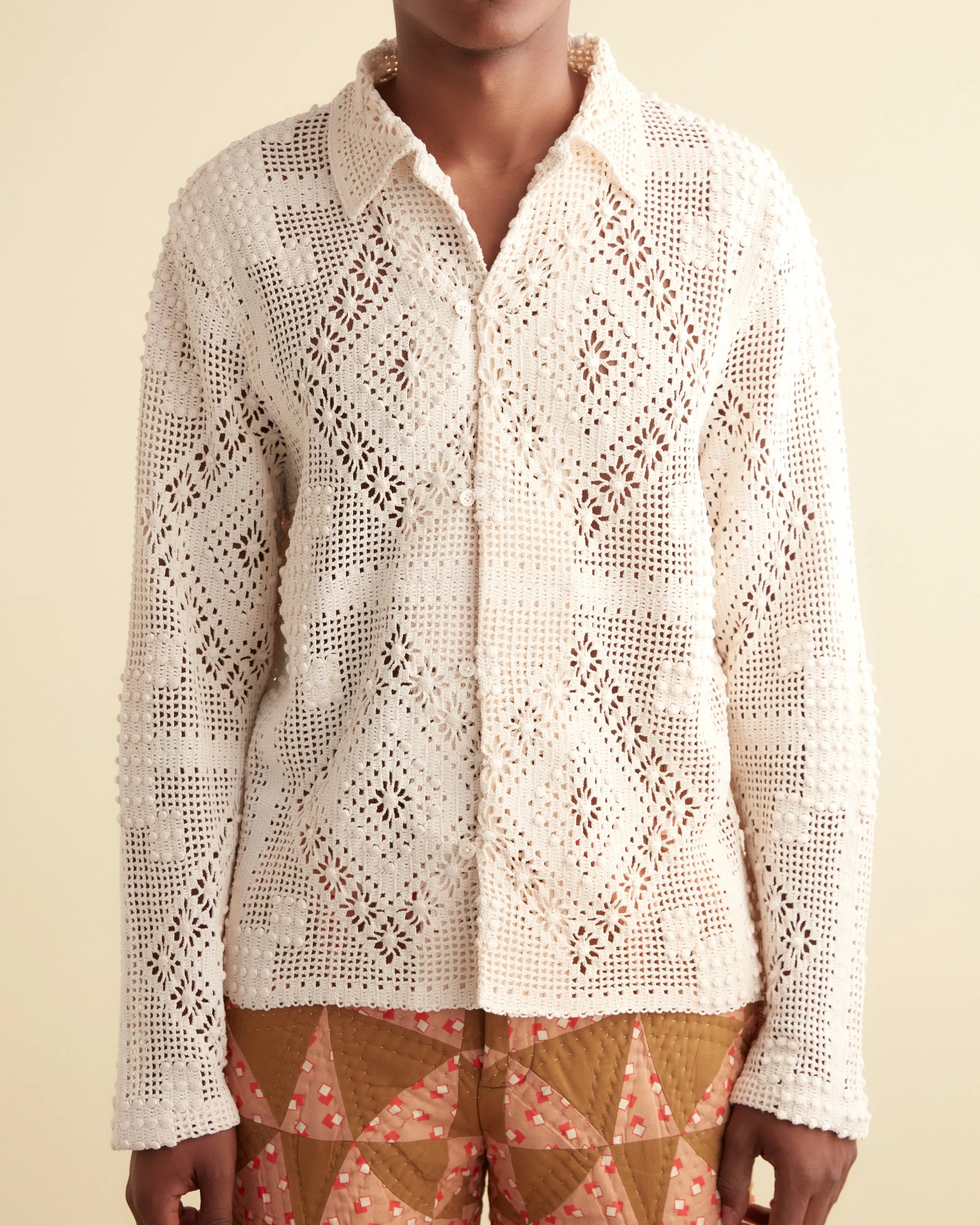 Diamond Scale Long Sleeve Shirt - S/M sold by BODE product image thumbnail 2