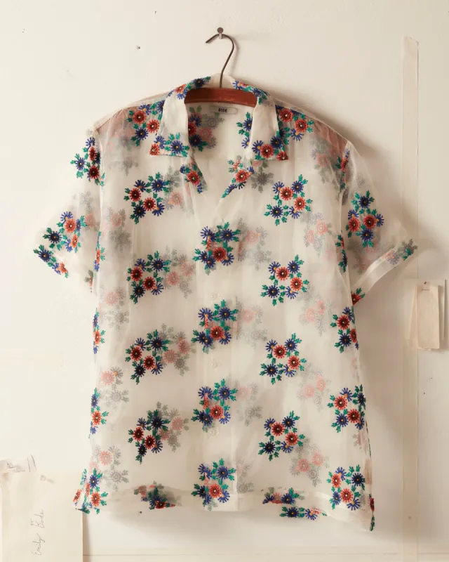 Sheer Daisy Short Sleeve Shirt sold by BODE