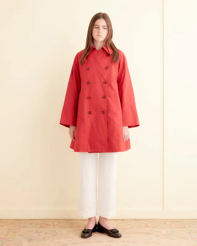 Swing Peacoat - Red sold by BODE