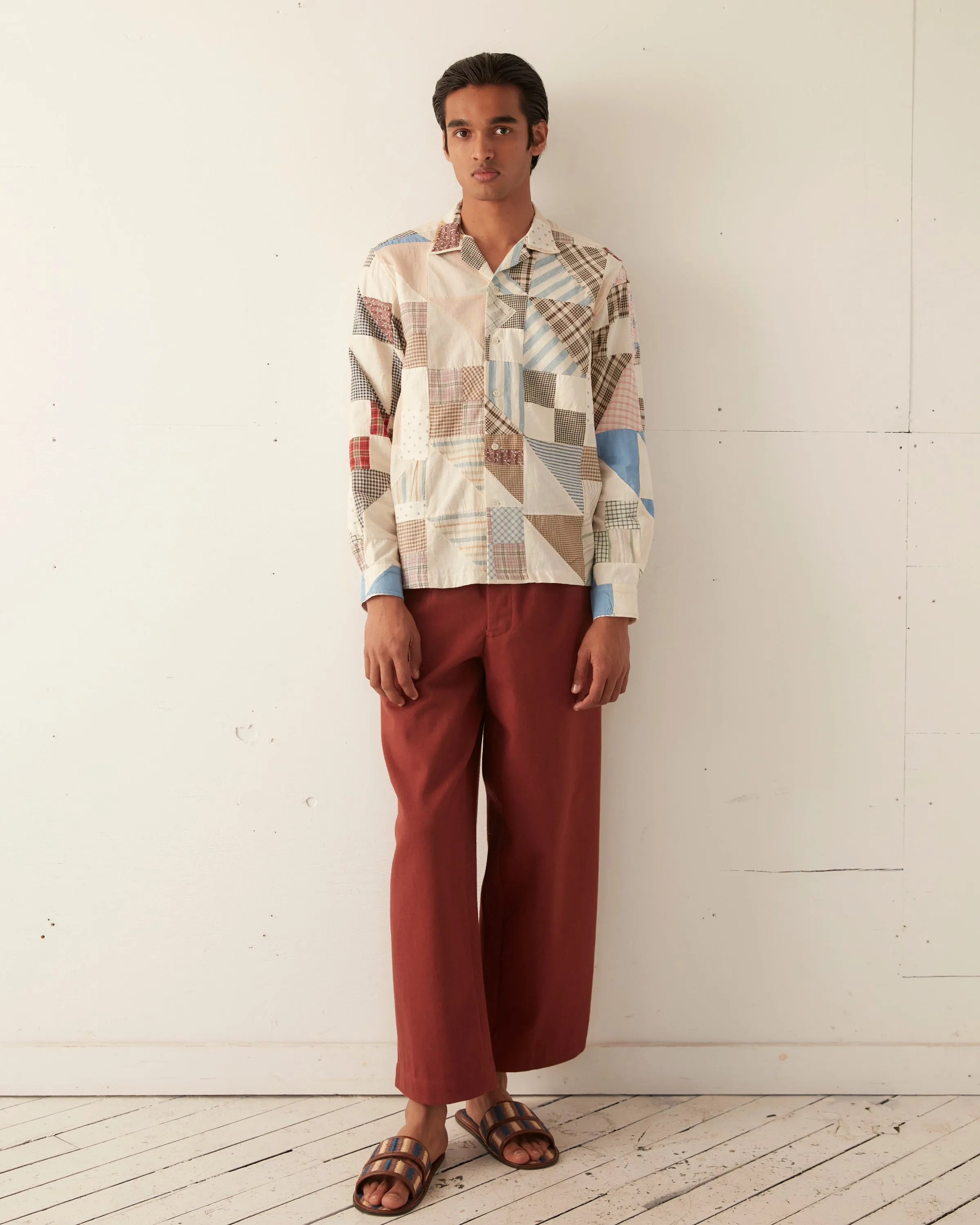 Shell Patchwork Long Sleeve Shirt - M/L sold by BODE