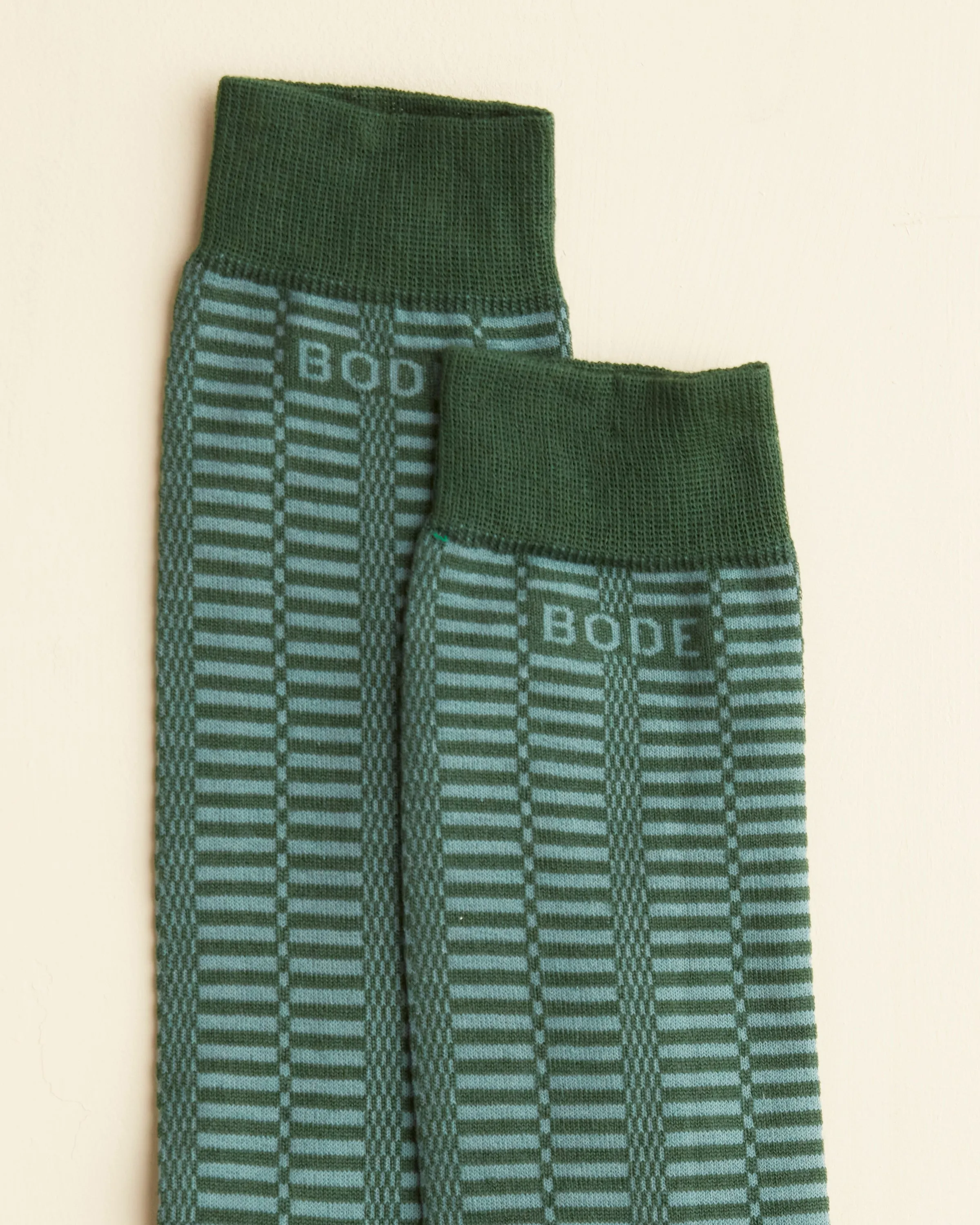Micro Check Socks - Green sold by BODE product image thumbnail 2