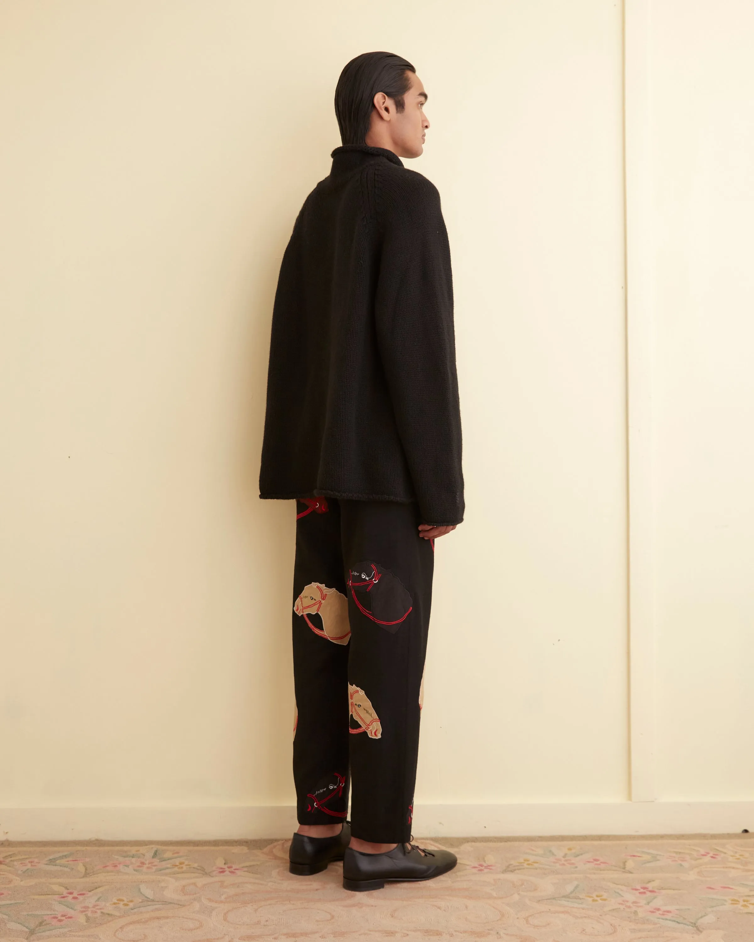 Pony Appliqué Trousers - Black sold by BODE product image thumbnail 4
