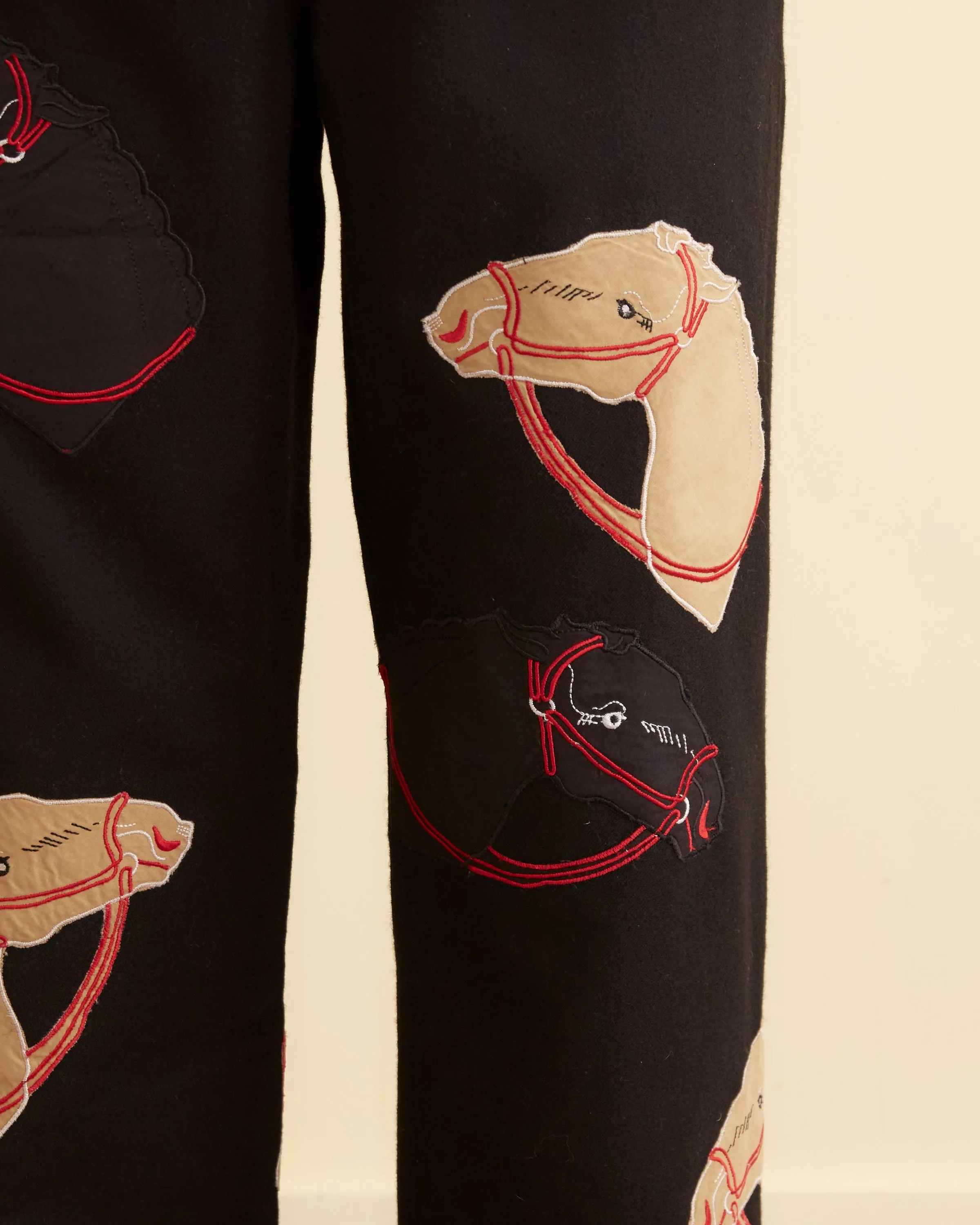 Pony Appliqué Trousers - Black sold by BODE product image thumbnail 3