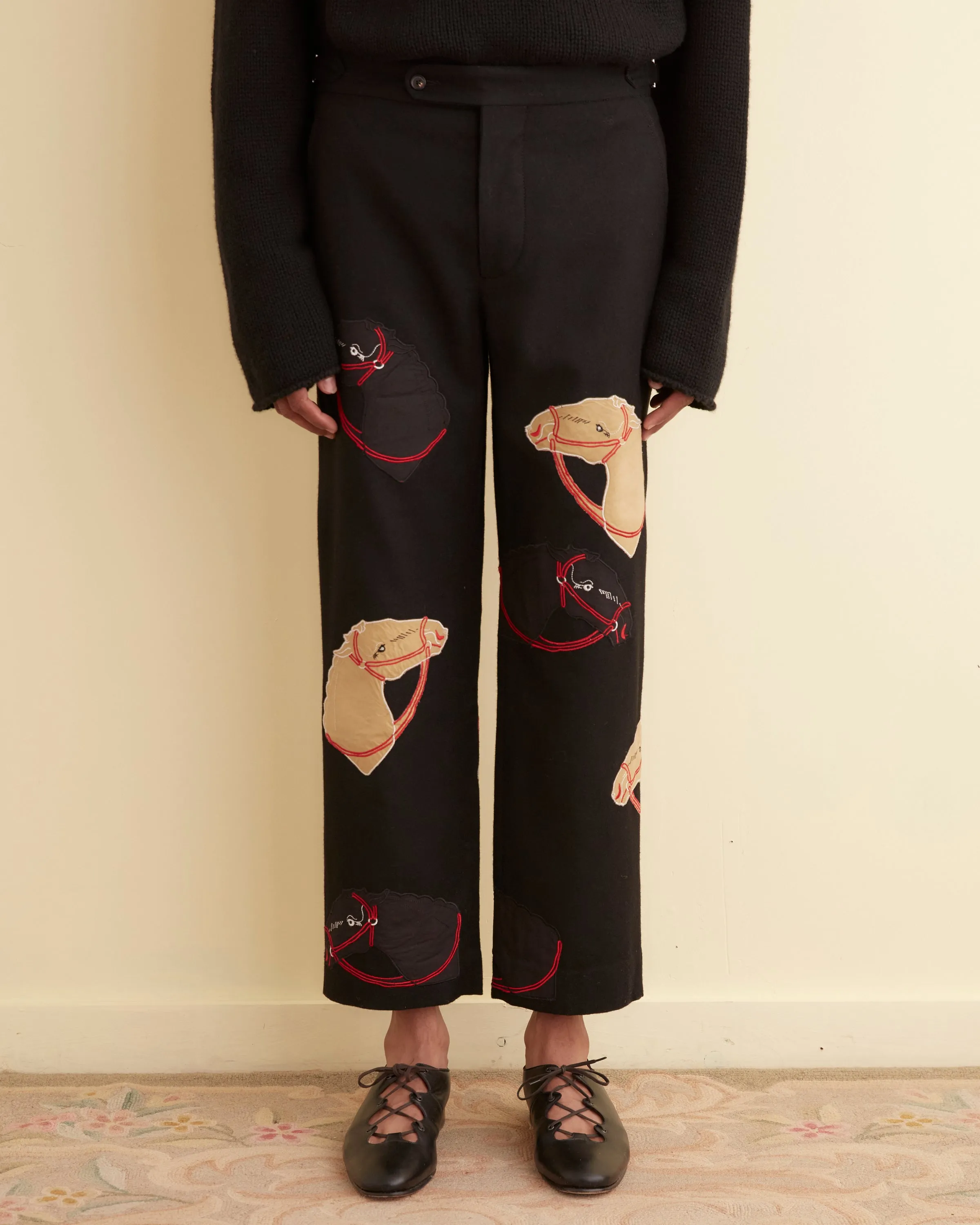 Pony Appliqué Trousers - Black sold by BODE product image thumbnail 2