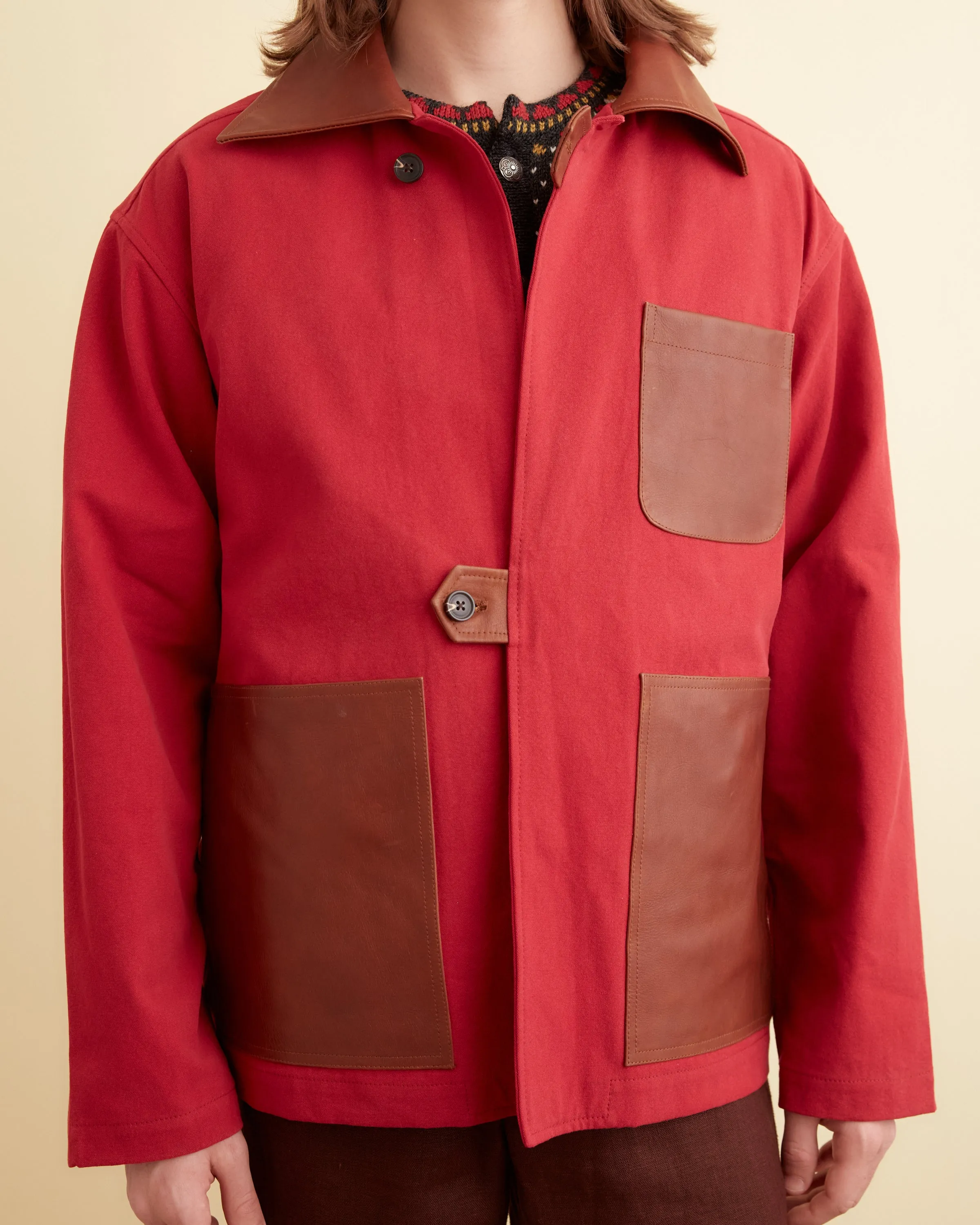 Leather Tab Jacket - Flame sold by BODE product image thumbnail 2