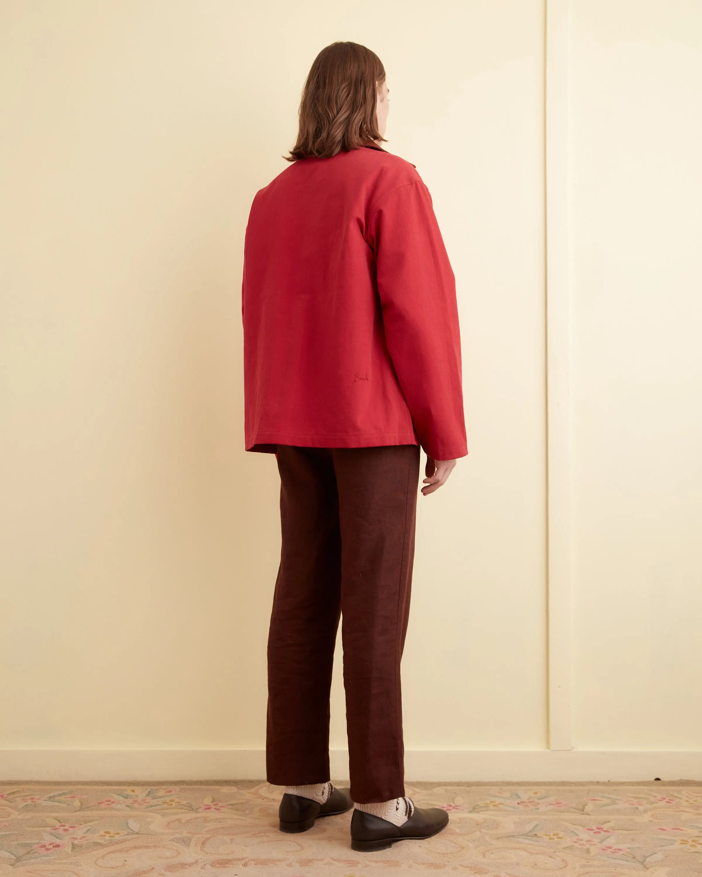 Leather Tab Jacket - Flame sold by BODE product image thumbnail 3