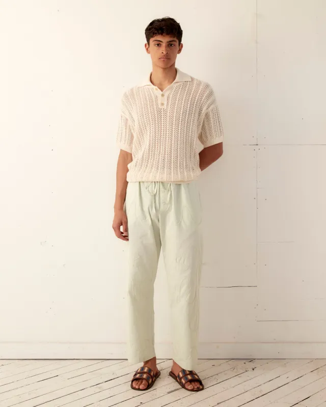 Rickrack Pajama Pants - Green sold by BODE