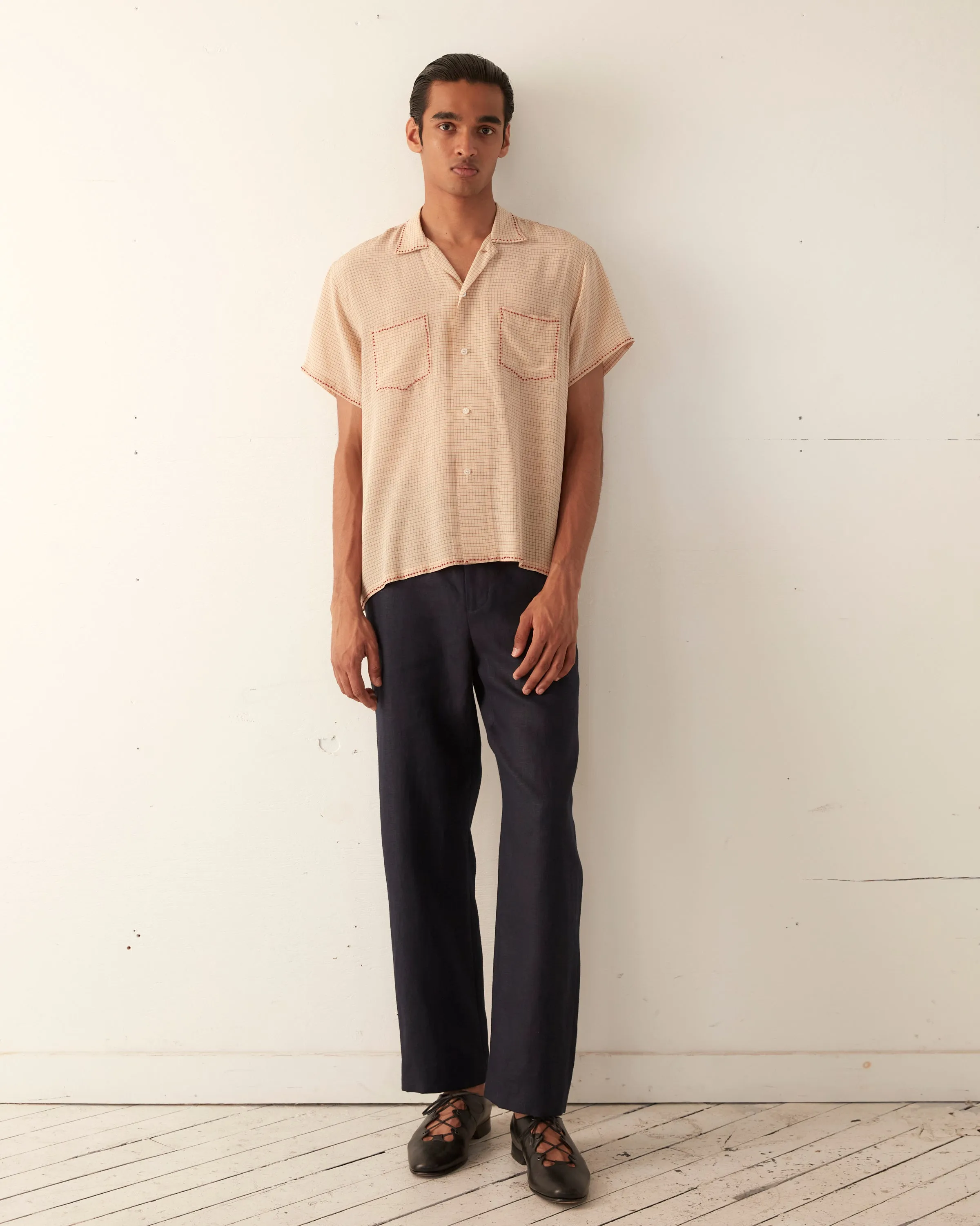 Knot Grid Short Sleeve Shirt sold by BODE