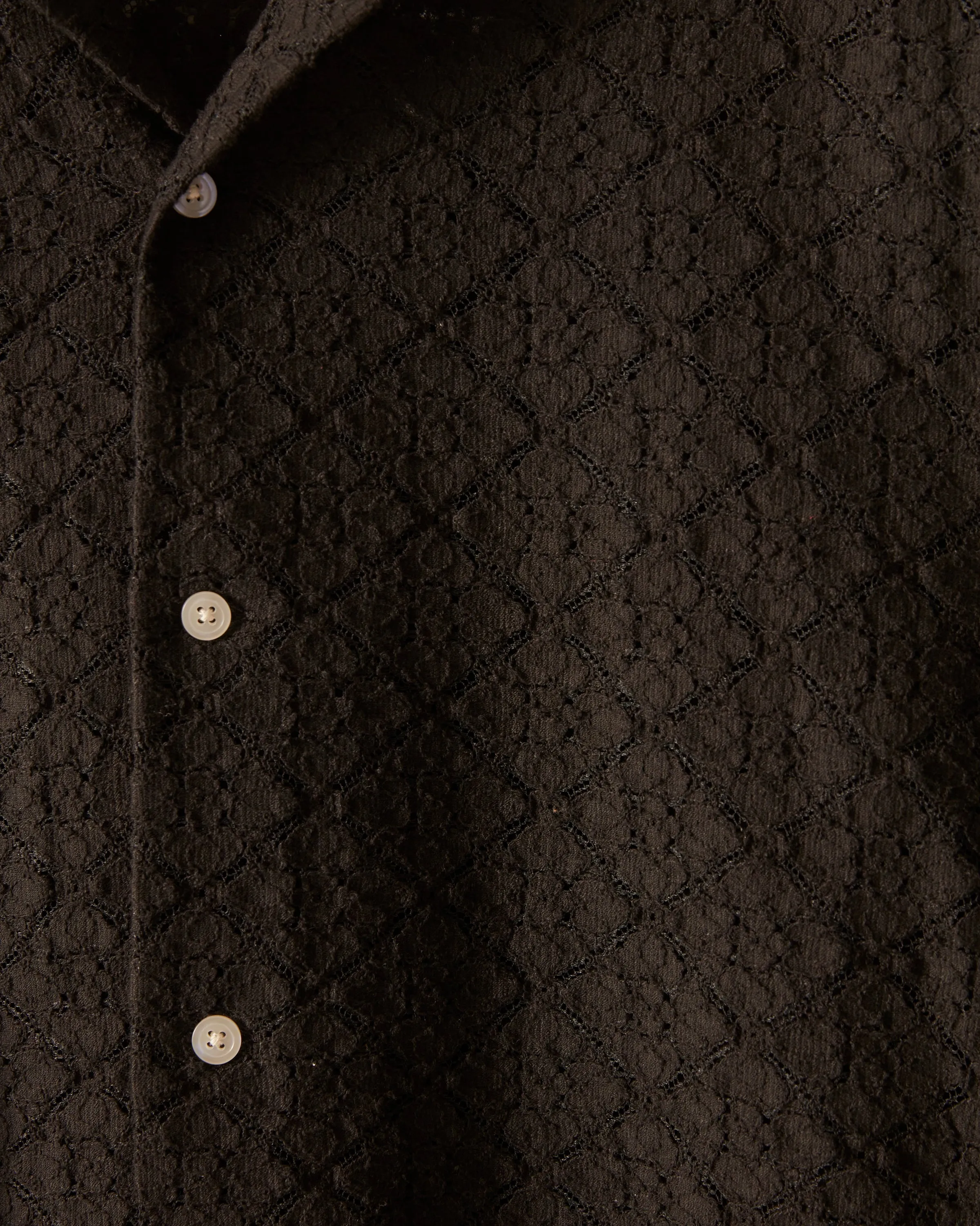 Tile Lace Long Sleeve Shirt - Black sold by BODE product image thumbnail 3