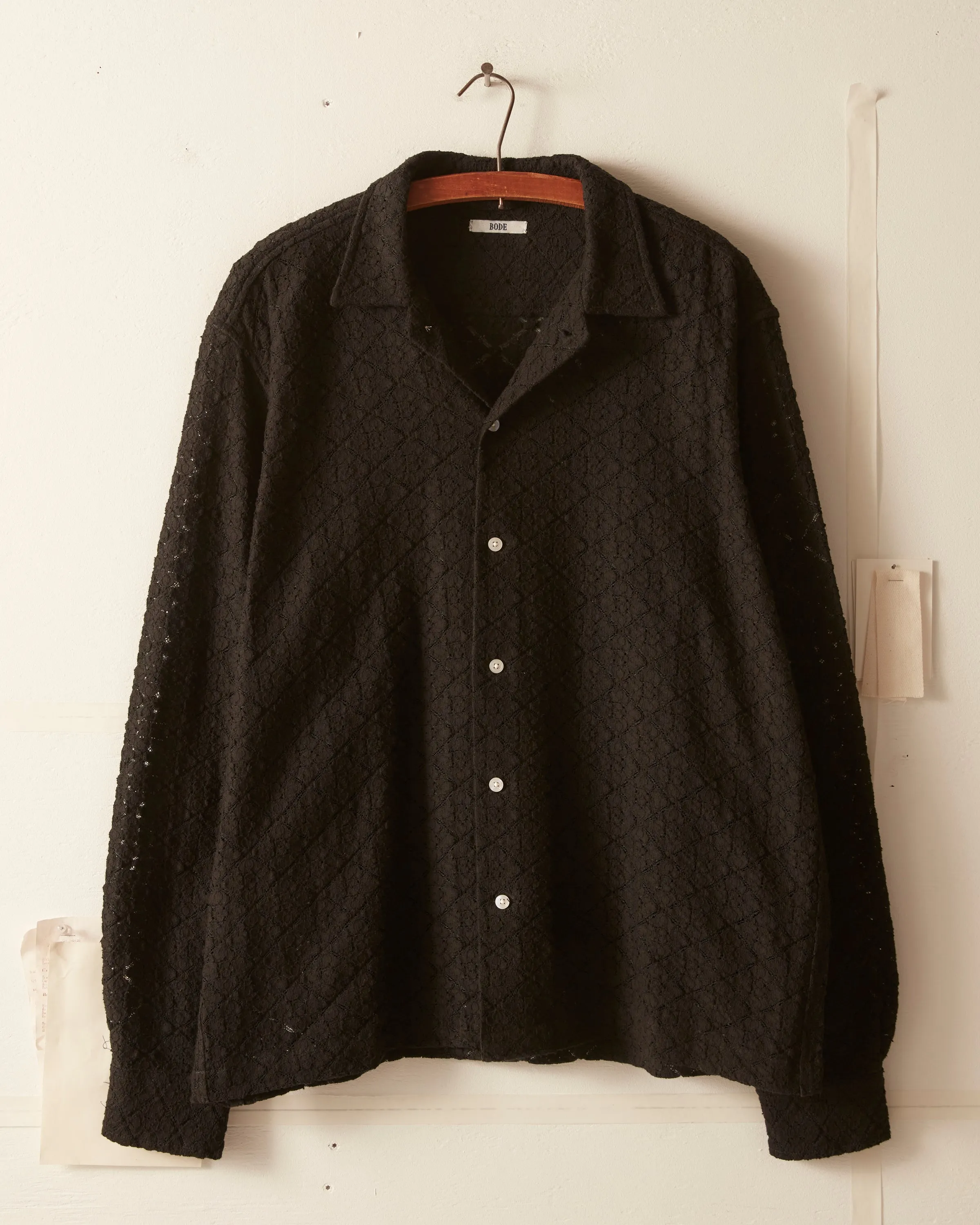 Tile Lace Long Sleeve Shirt - Black sold by BODE product image thumbnail 2