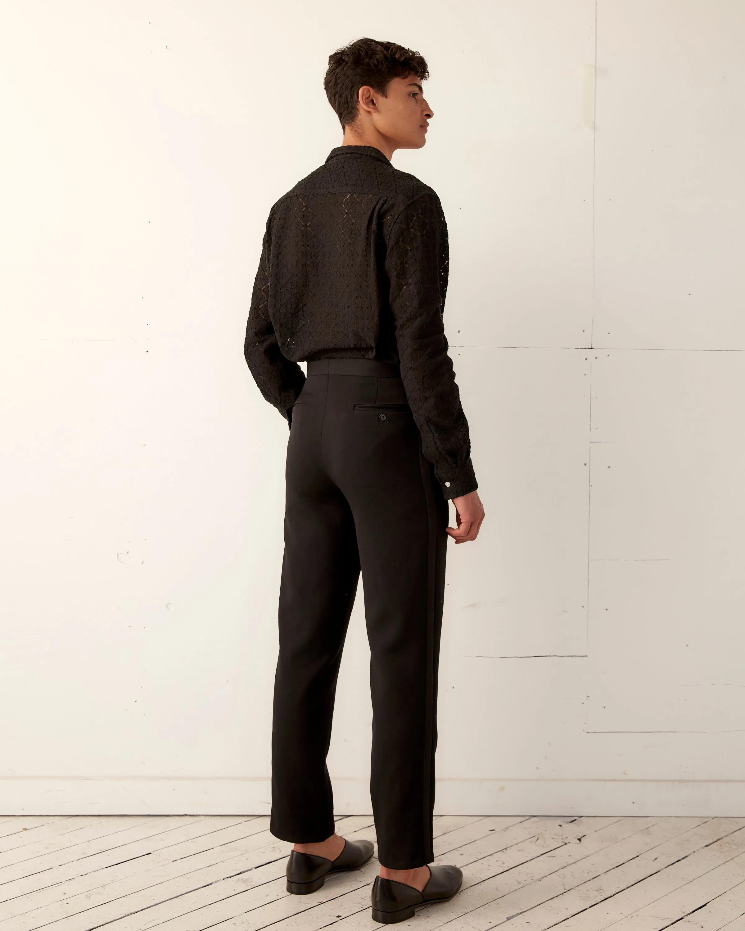 Tile Lace Long Sleeve Shirt - Black sold by BODE product image thumbnail 4