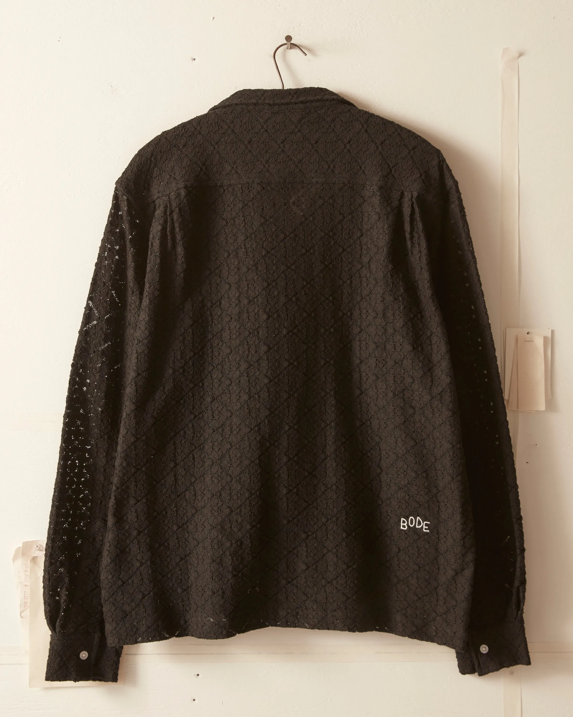Tile Lace Long Sleeve Shirt - Black sold by BODE product image thumbnail 5
