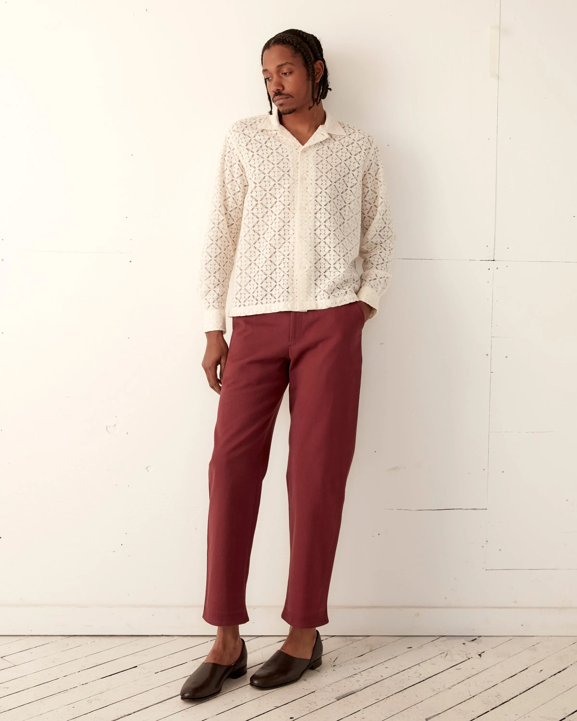 Tile Lace Long Sleeve Shirt - Ecru sold by BODE product image thumbnail 2