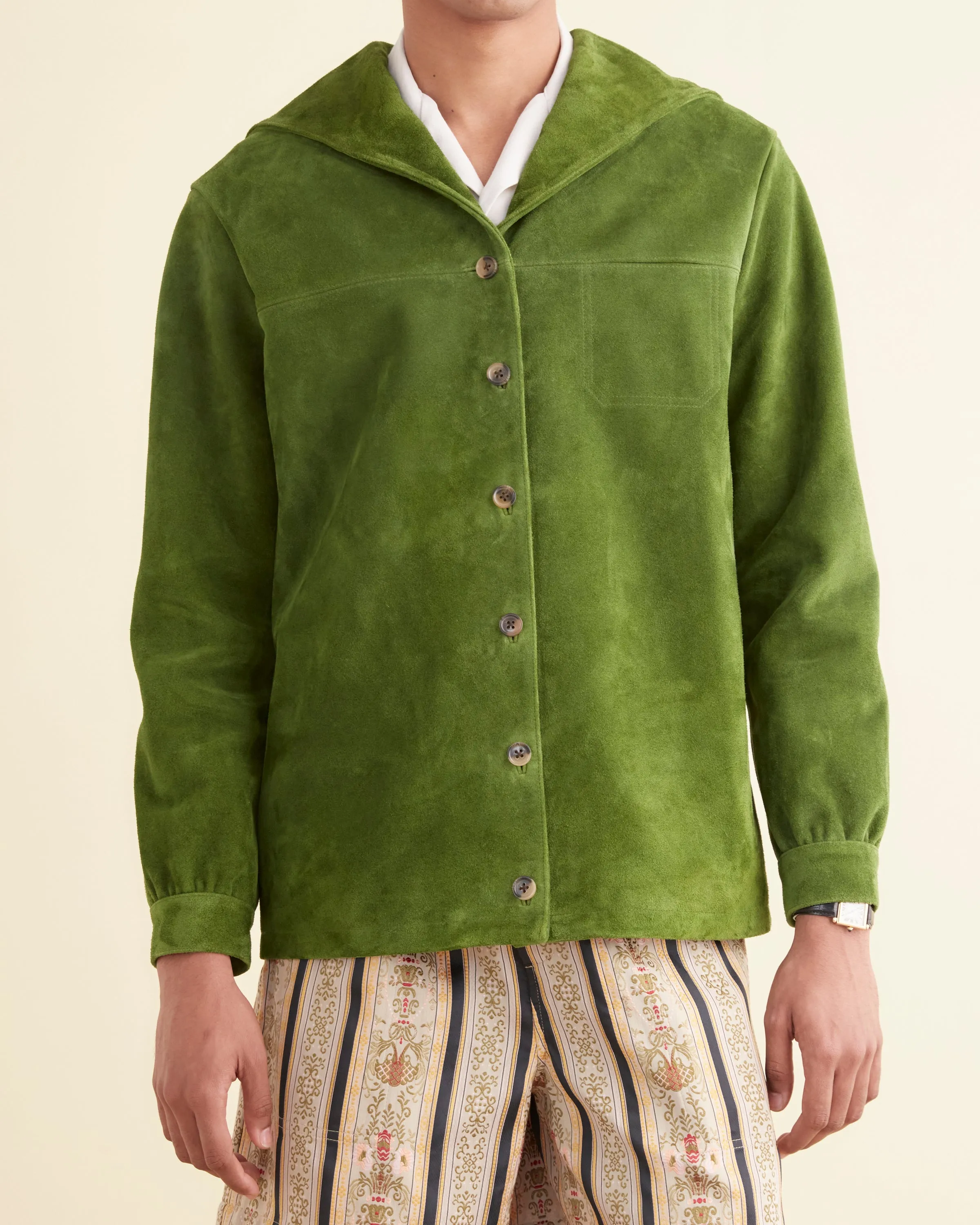 Mariner Suede Jacket - Green sold by BODE product image thumbnail 2
