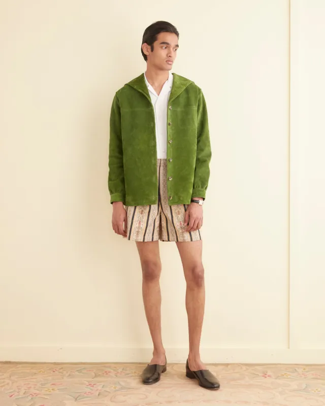 Mariner Suede Jacket - Green sold by BODE