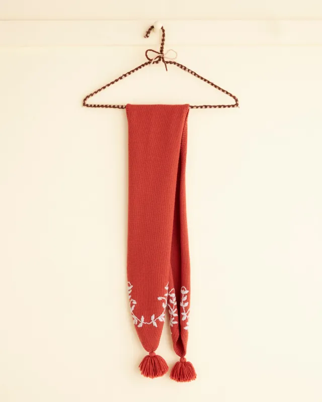Floret Scarf - Red sold by BODE