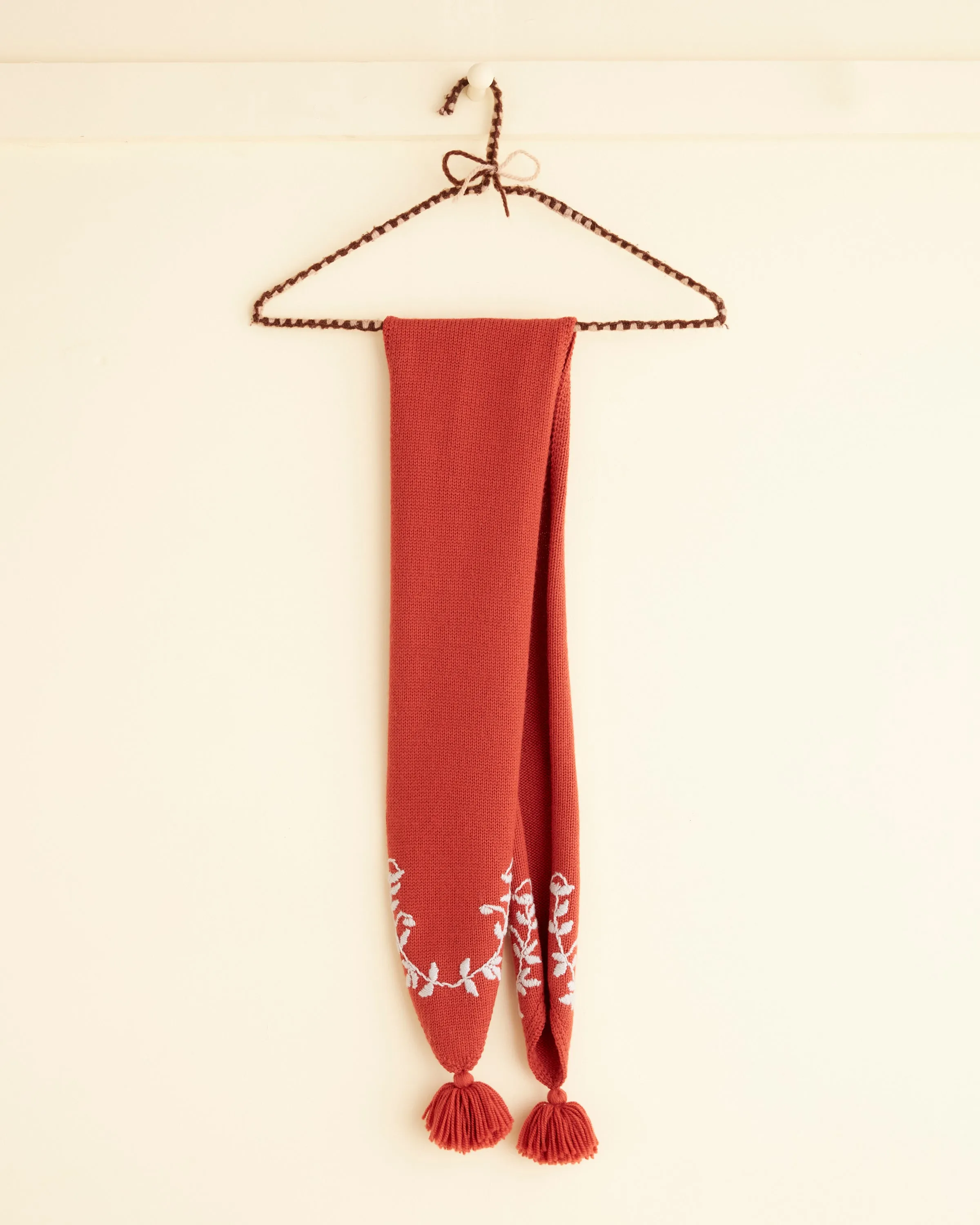Floret Scarf - Red sold by BODE