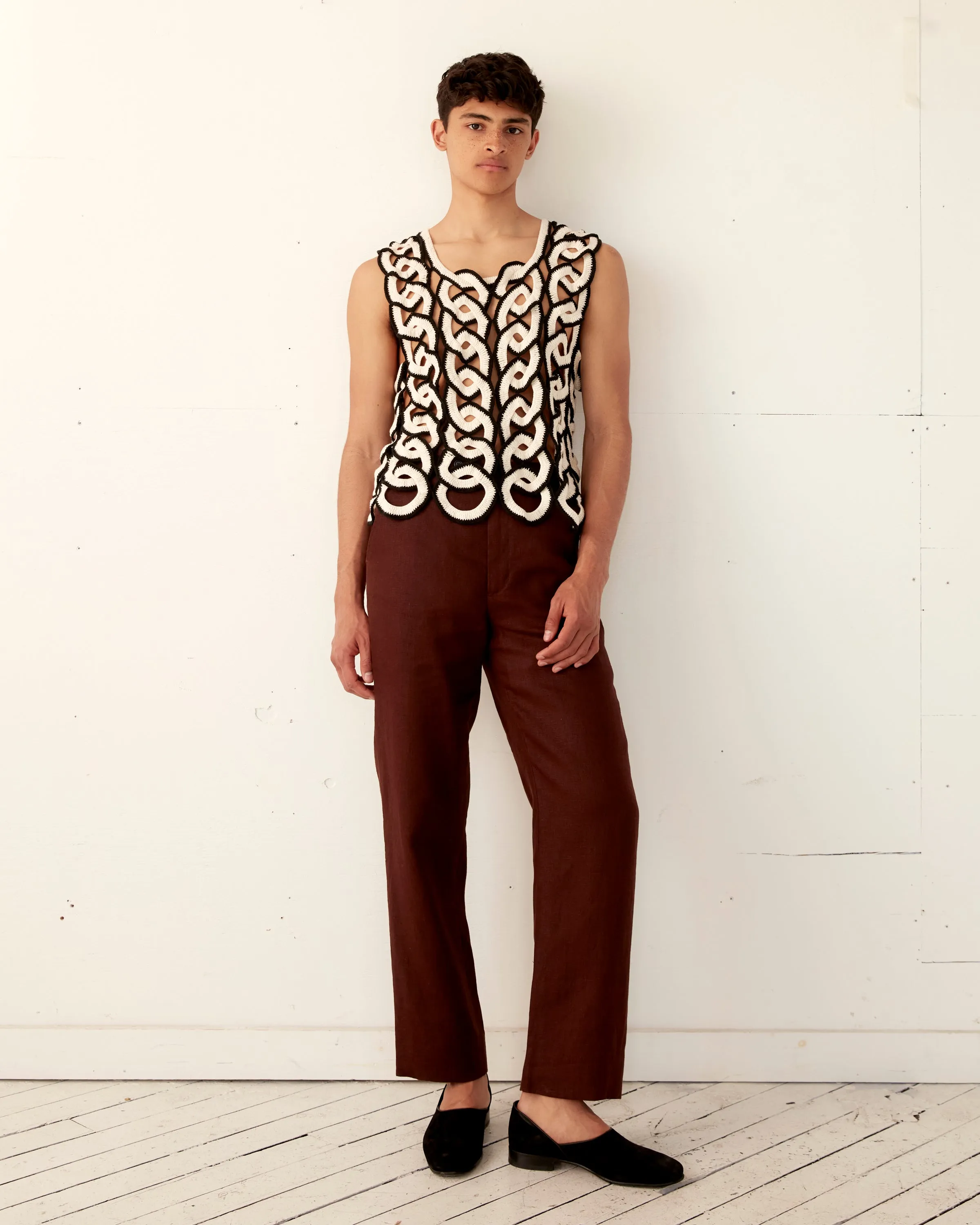 Crochet Ring Tank sold by BODE