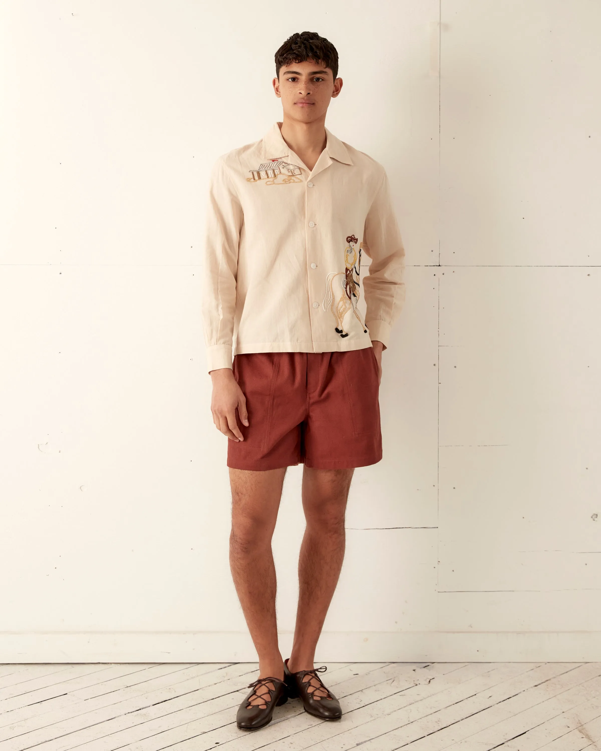 Twill Rugby Short - Cinnamon sold by BODE