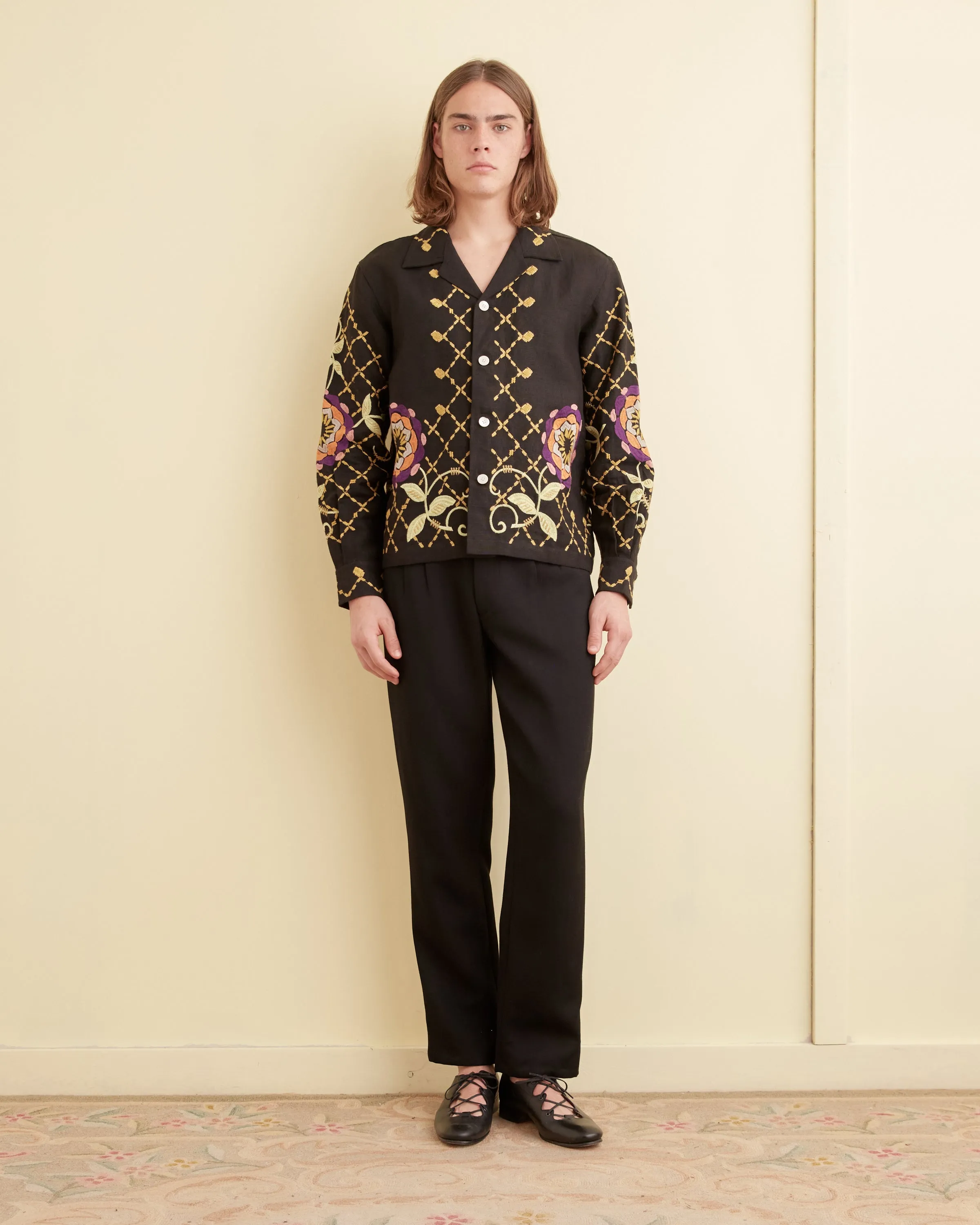 Floral Pinwheel Long Sleeve Shirt sold by BODE