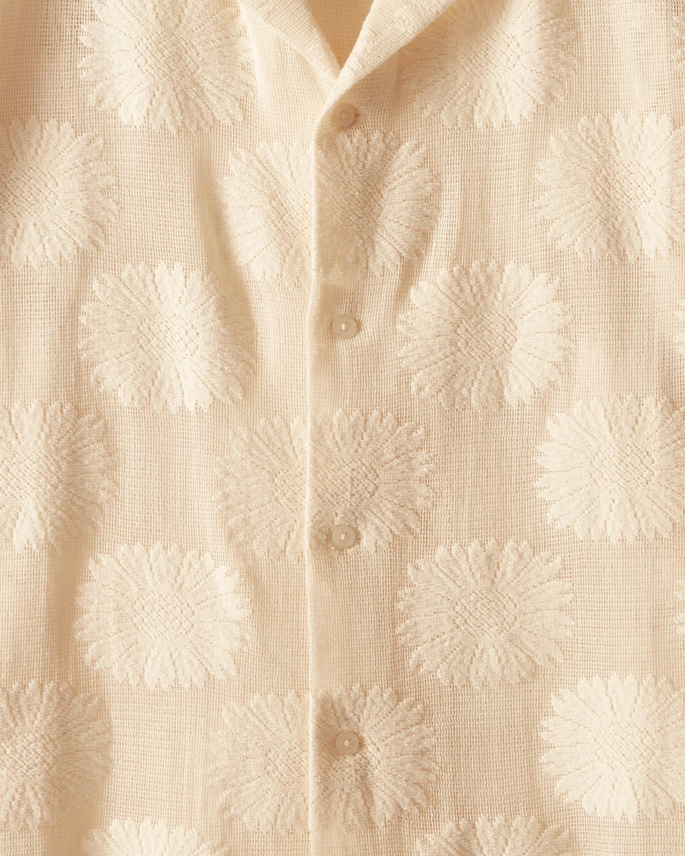 Sunflower Lace Short Sleeve Shirt - Ecru sold by BODE product image thumbnail 3