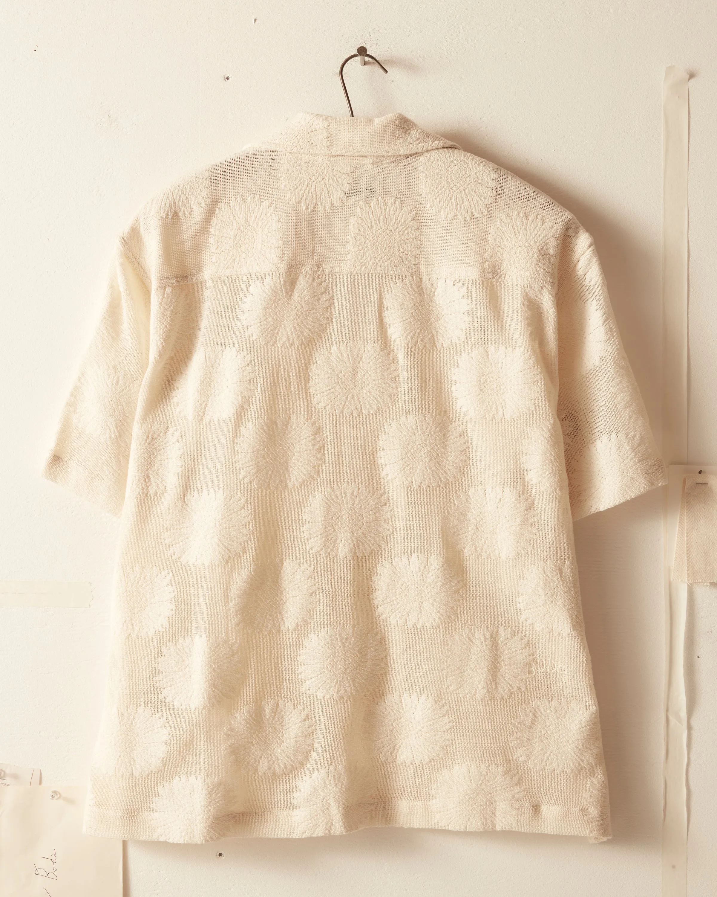 Sunflower Lace Short Sleeve Shirt - Ecru sold by BODE product image thumbnail 5