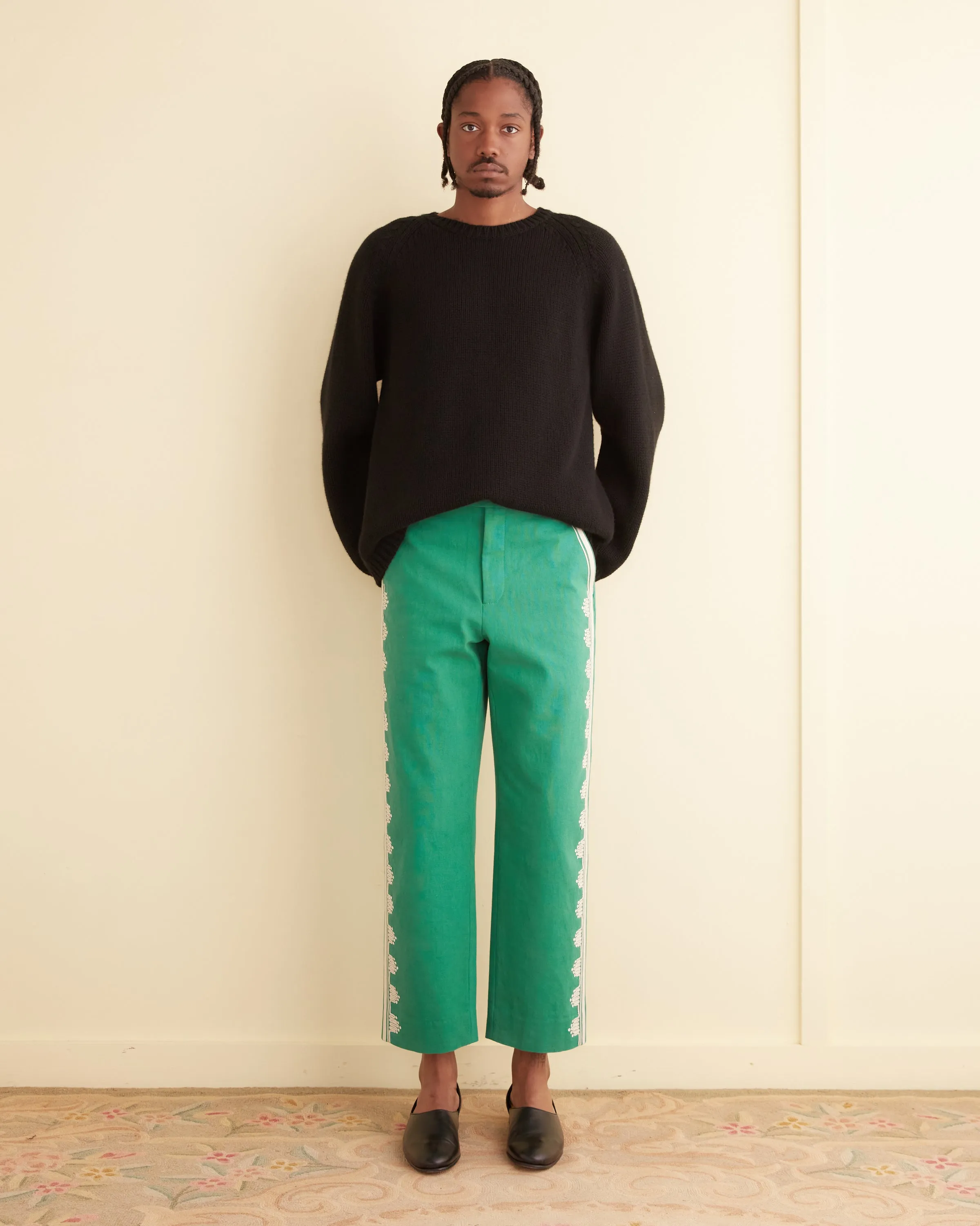 Ripple Appliqué Trousers sold by BODE
