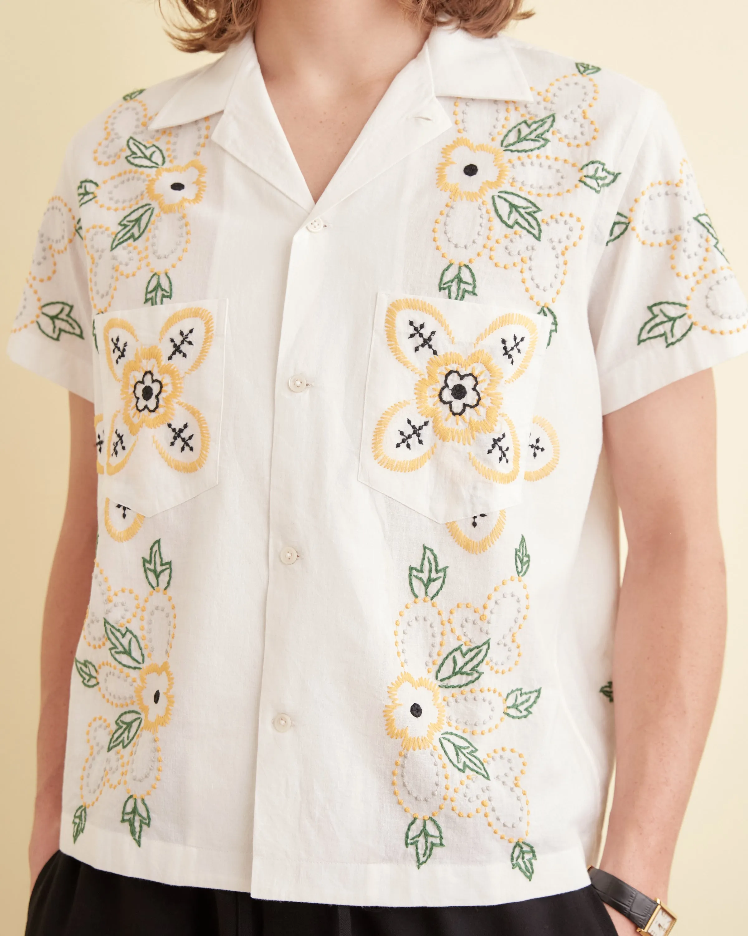 Embroidered Buttercup Short Sleeve Shirt sold by BODE product image thumbnail 3