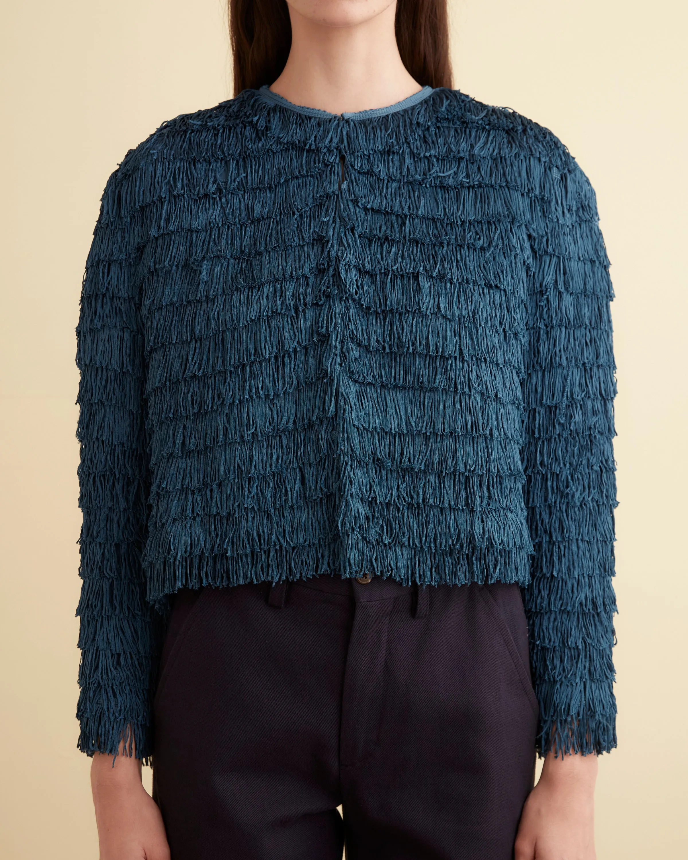 Bombard Fringe Long Sleeve Top - Petrol sold by BODE product image thumbnail 2